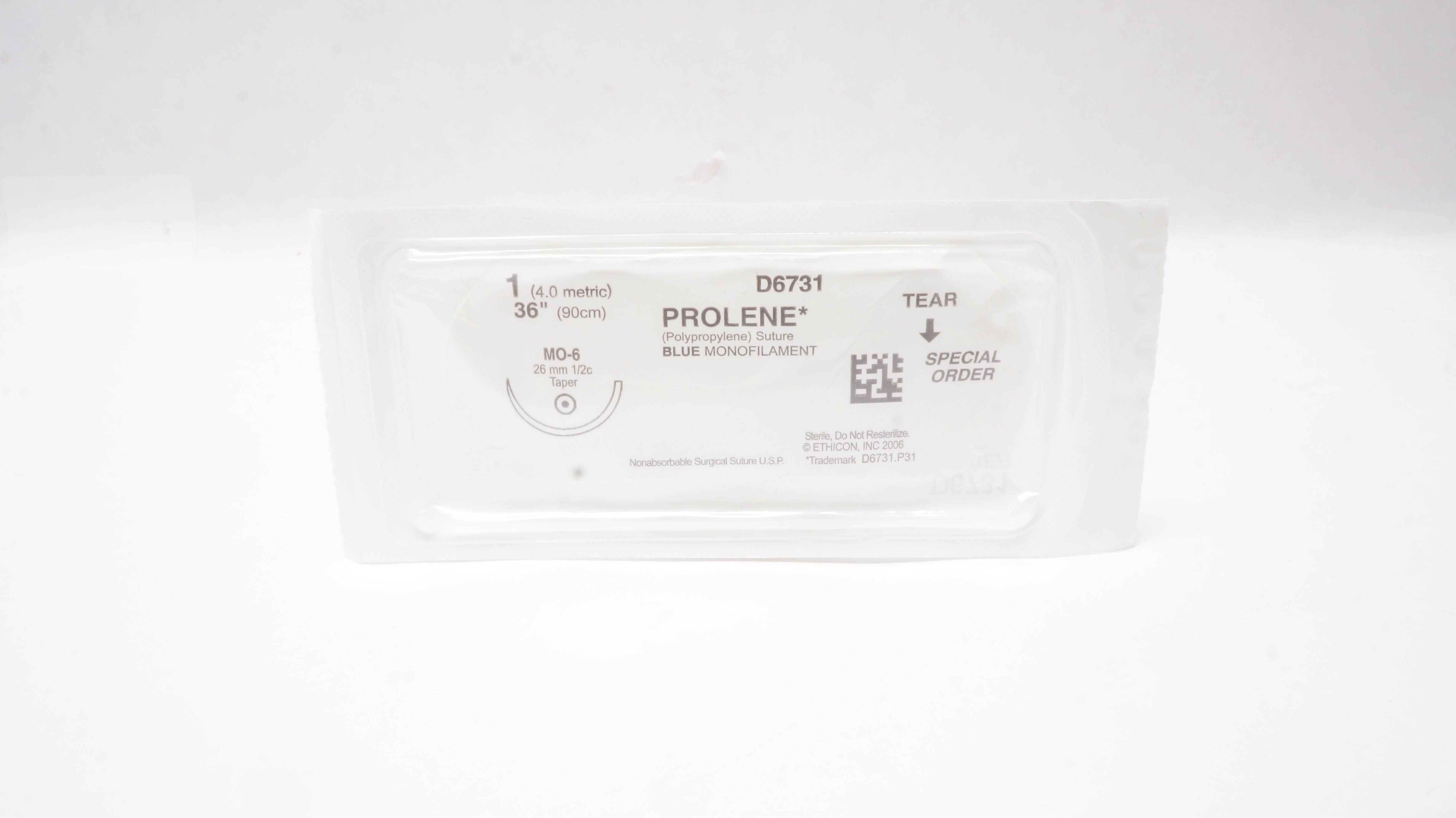 Ethicon D6731 1 PROLENE, MO-6, 26mm 1/2c Taper, 36inch