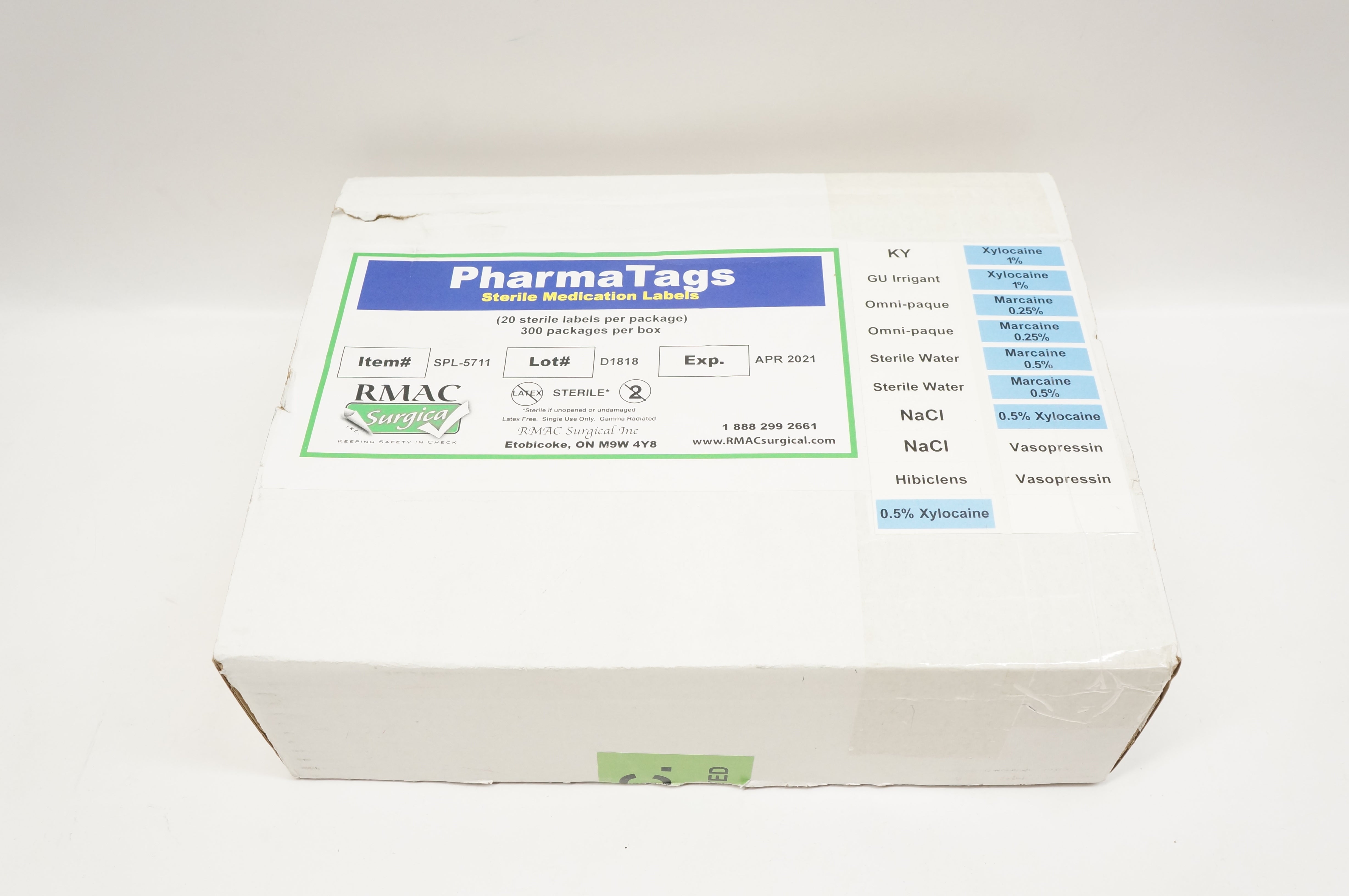 RMAC Surgical SPL-5711 PharmaTags Sterile Medication Labels - Lot of 162