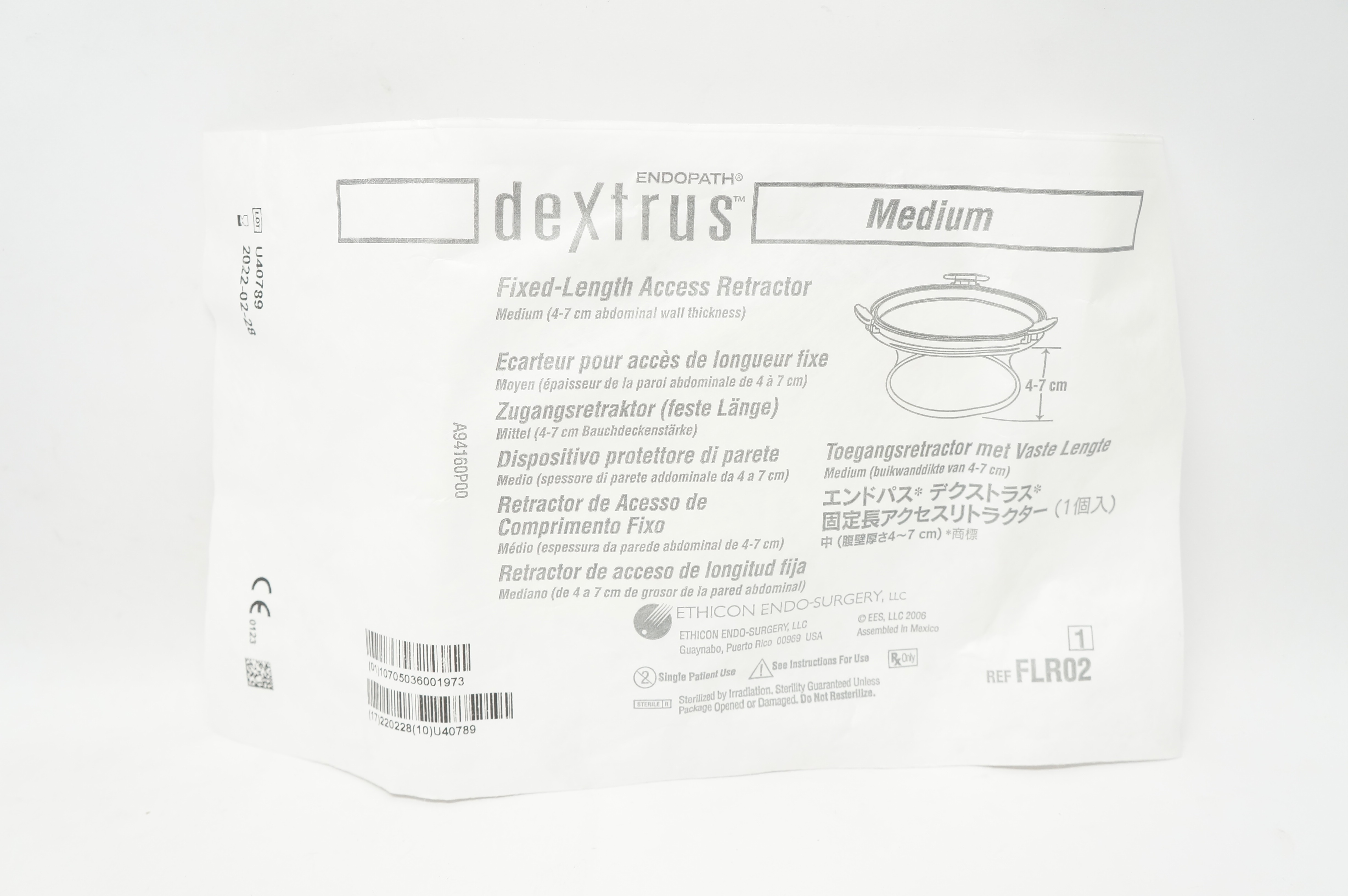 Ethicon FLR02 Endopath Dextrus Fixed-Length Access Retractor Medium (x)