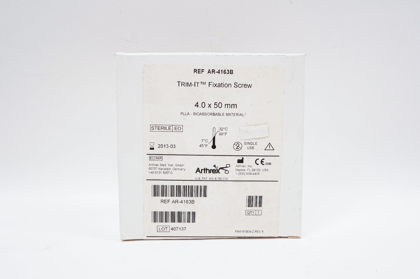 Arthrex AR-4163B Trim-It Fixatin Screw 4.0 x 50mm (x)
