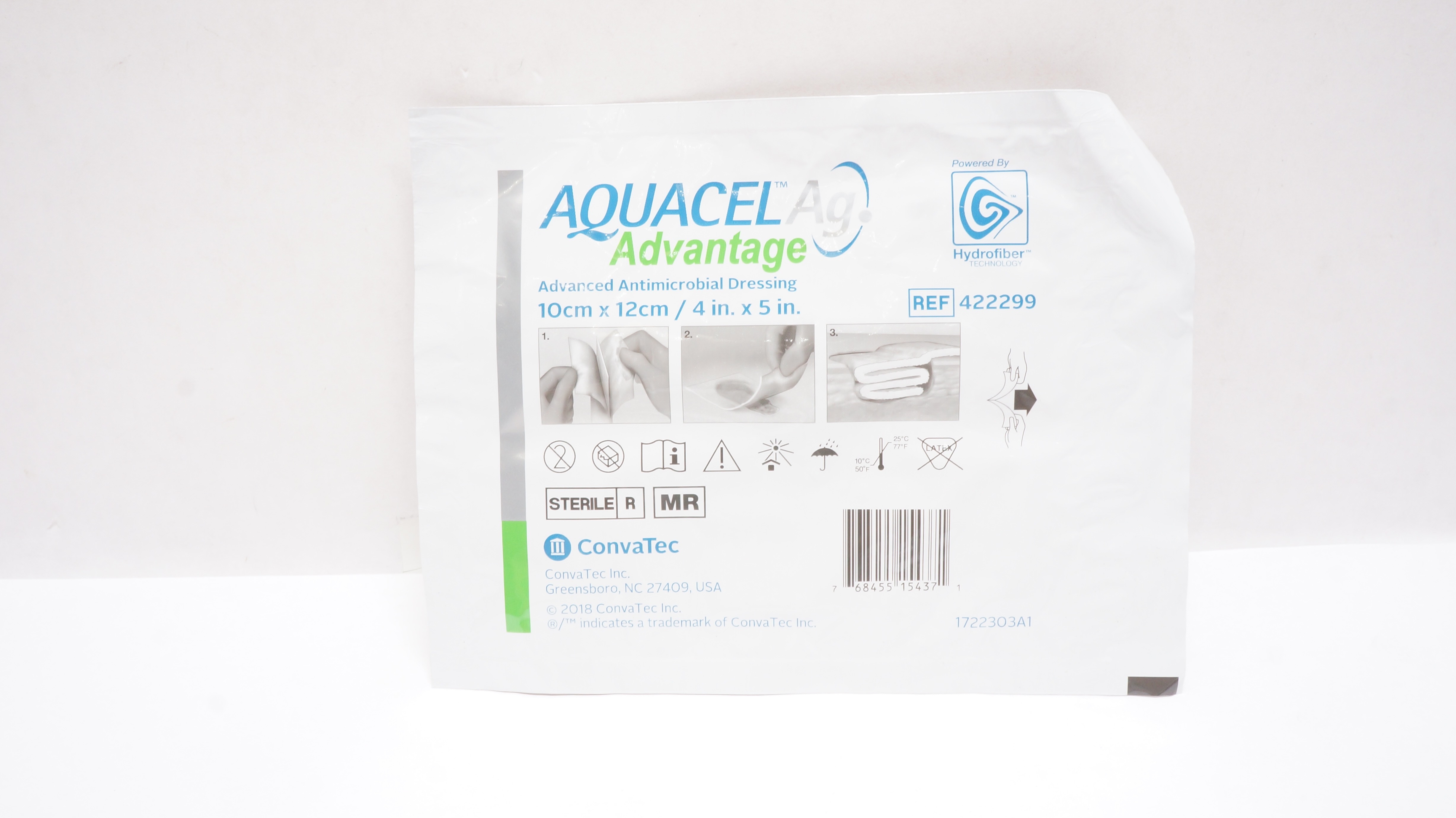 ConvaTec 422299 Aquacel Ag Advanced Antimicrobial Dressing 4inch x 5inch