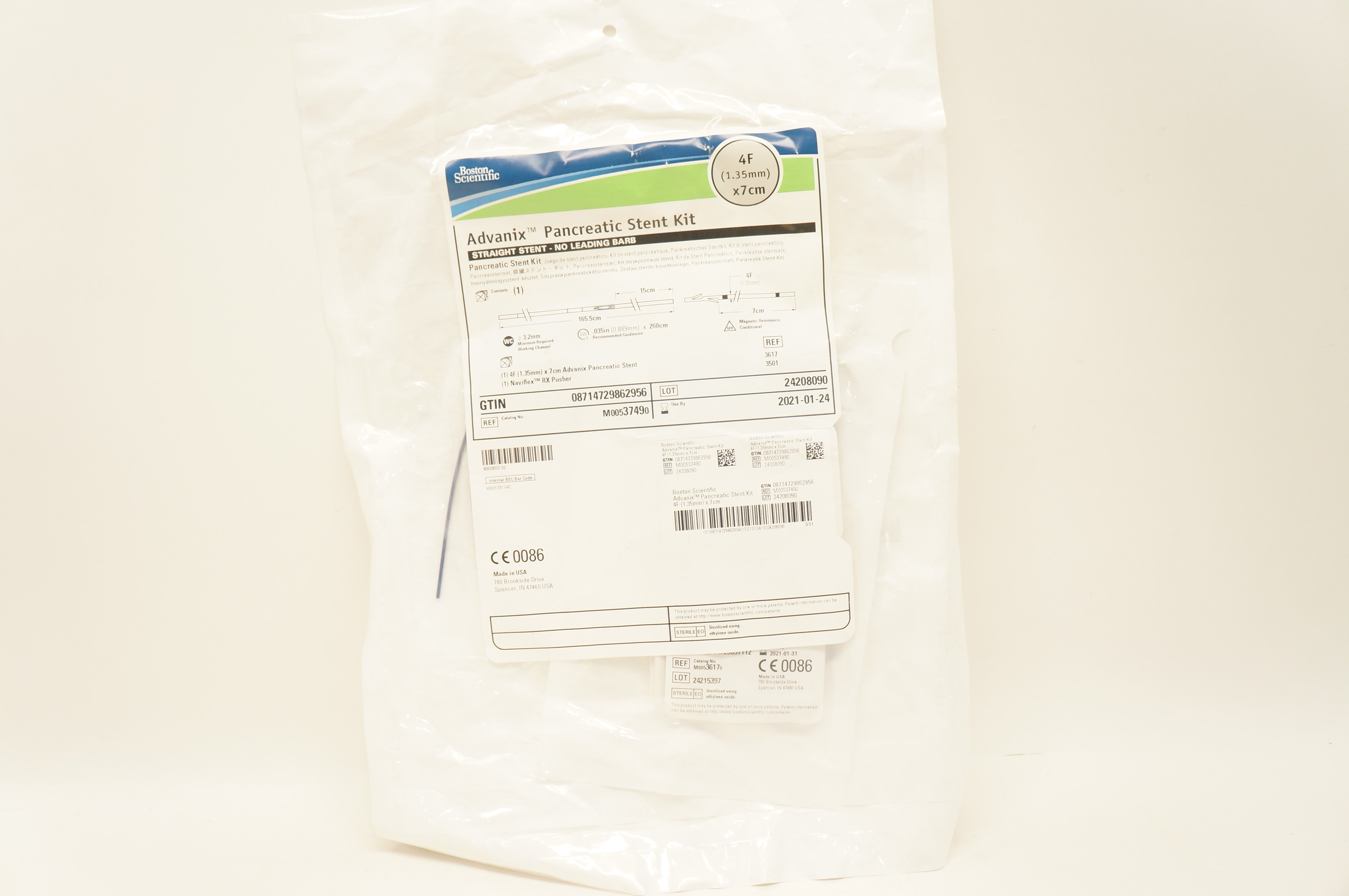 Boston Scientific 3749 Advanix Pancreatic Stnt Kit 4F x 7cm  (x)
