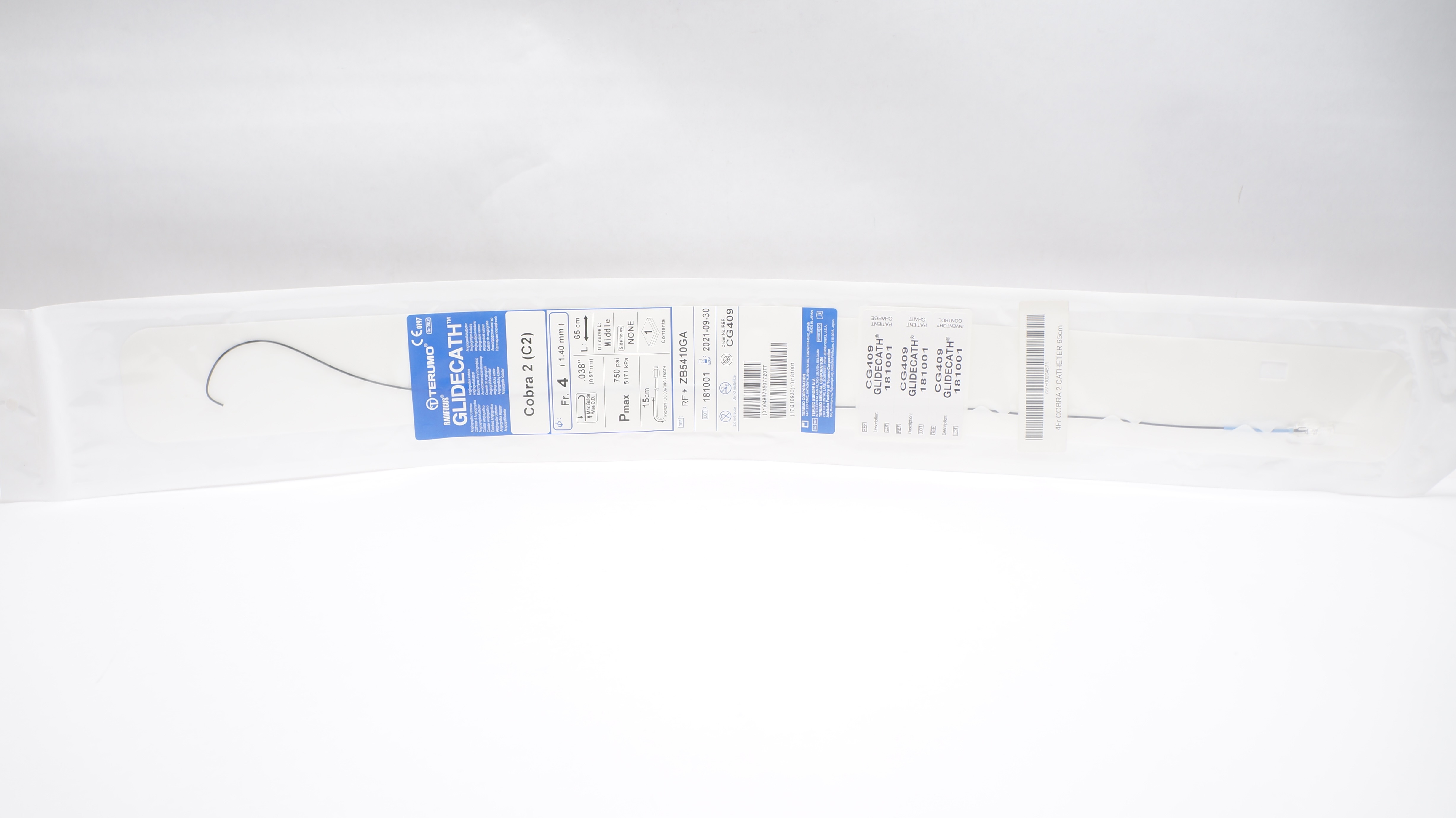 Terumo ZB5410GA  Cobra 2 Radifocus Glidecath Angiographic Cath. 4Fr x 65cm (x)