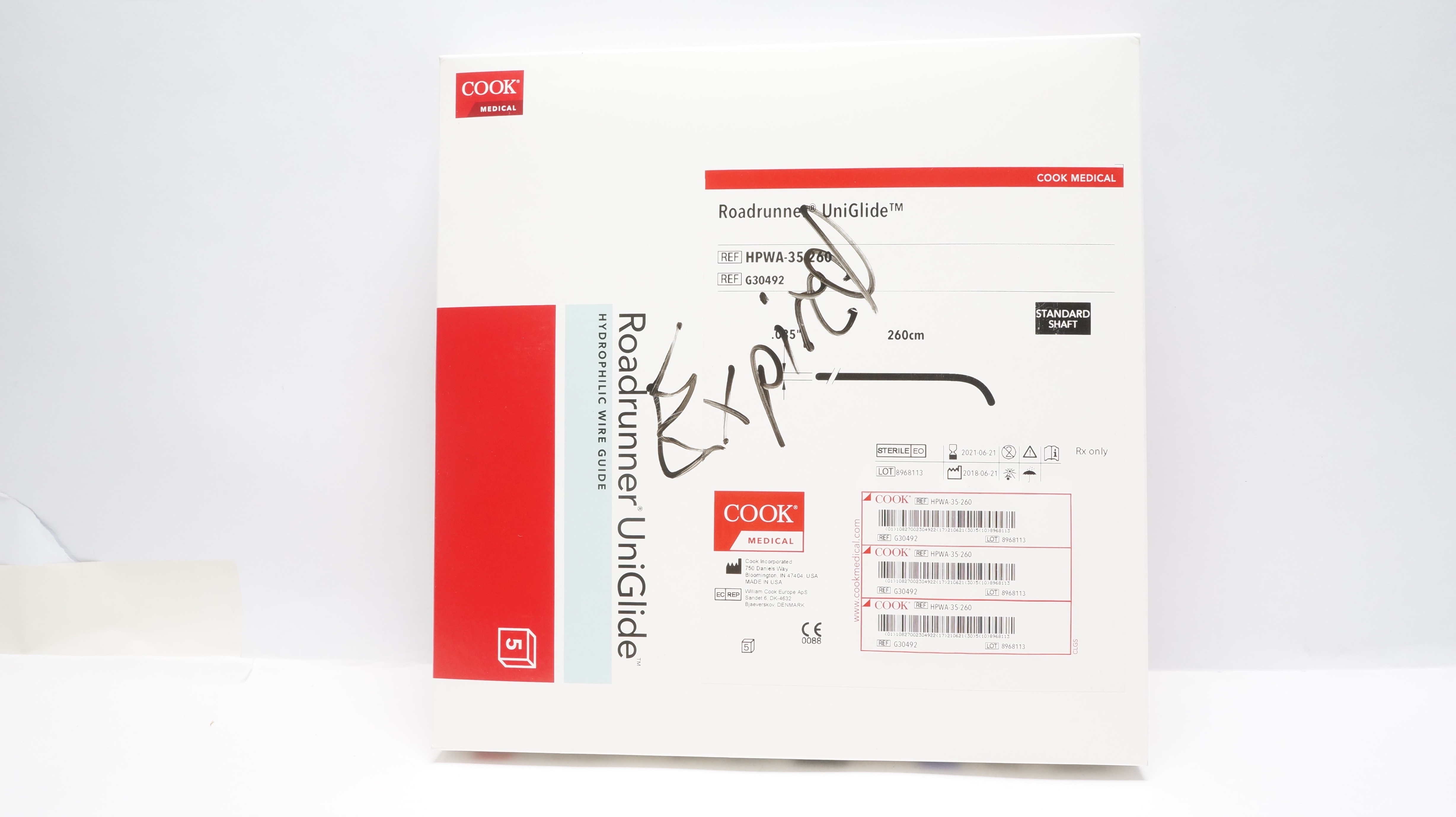 Cook Medical G30492 Roadrunner UniGlide 0.035inch x 260cm (x)