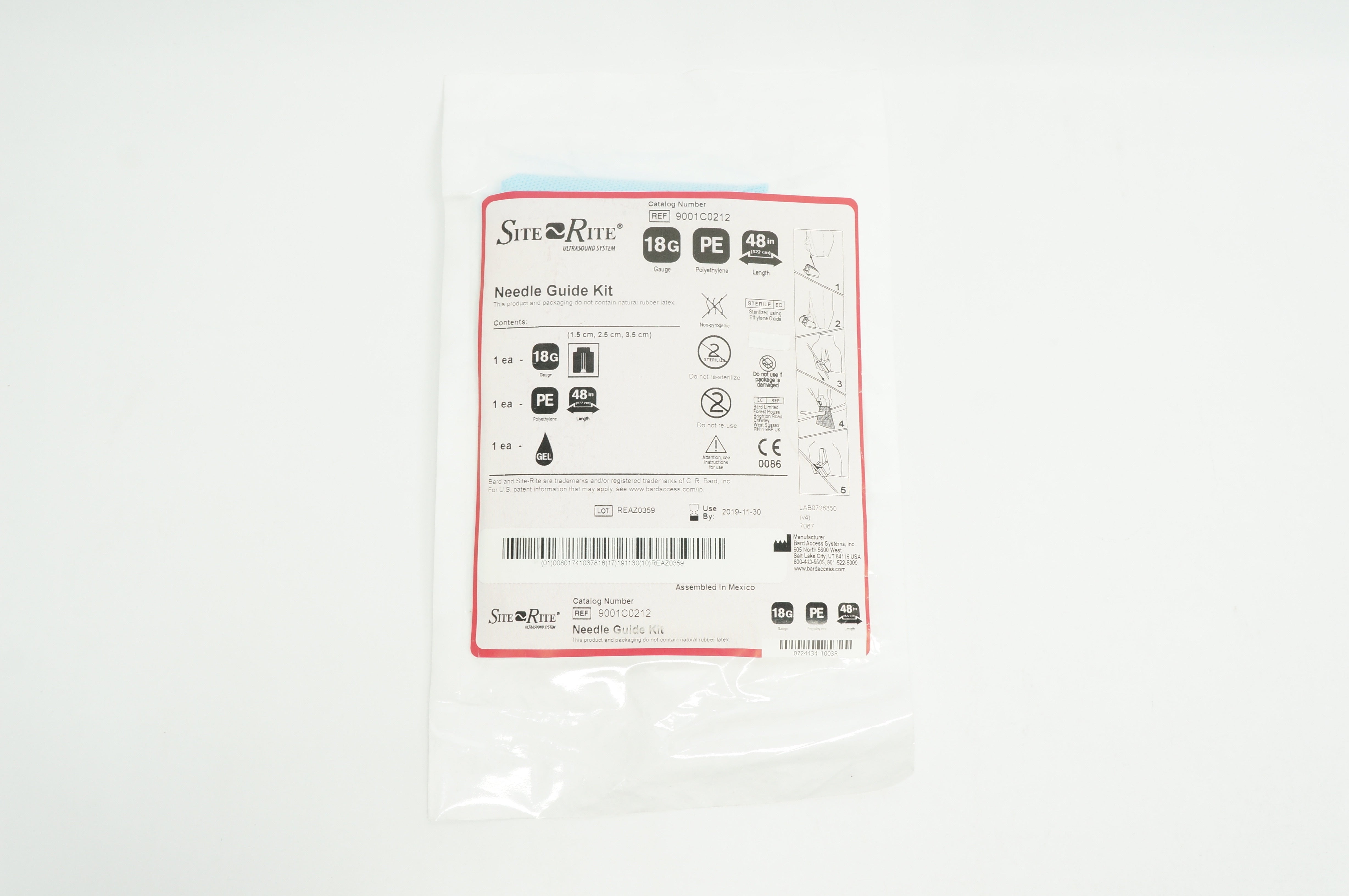 Bard 9001C0212 Site Rite Ndle Guide Kit, 18G PE, 48 inch (x)