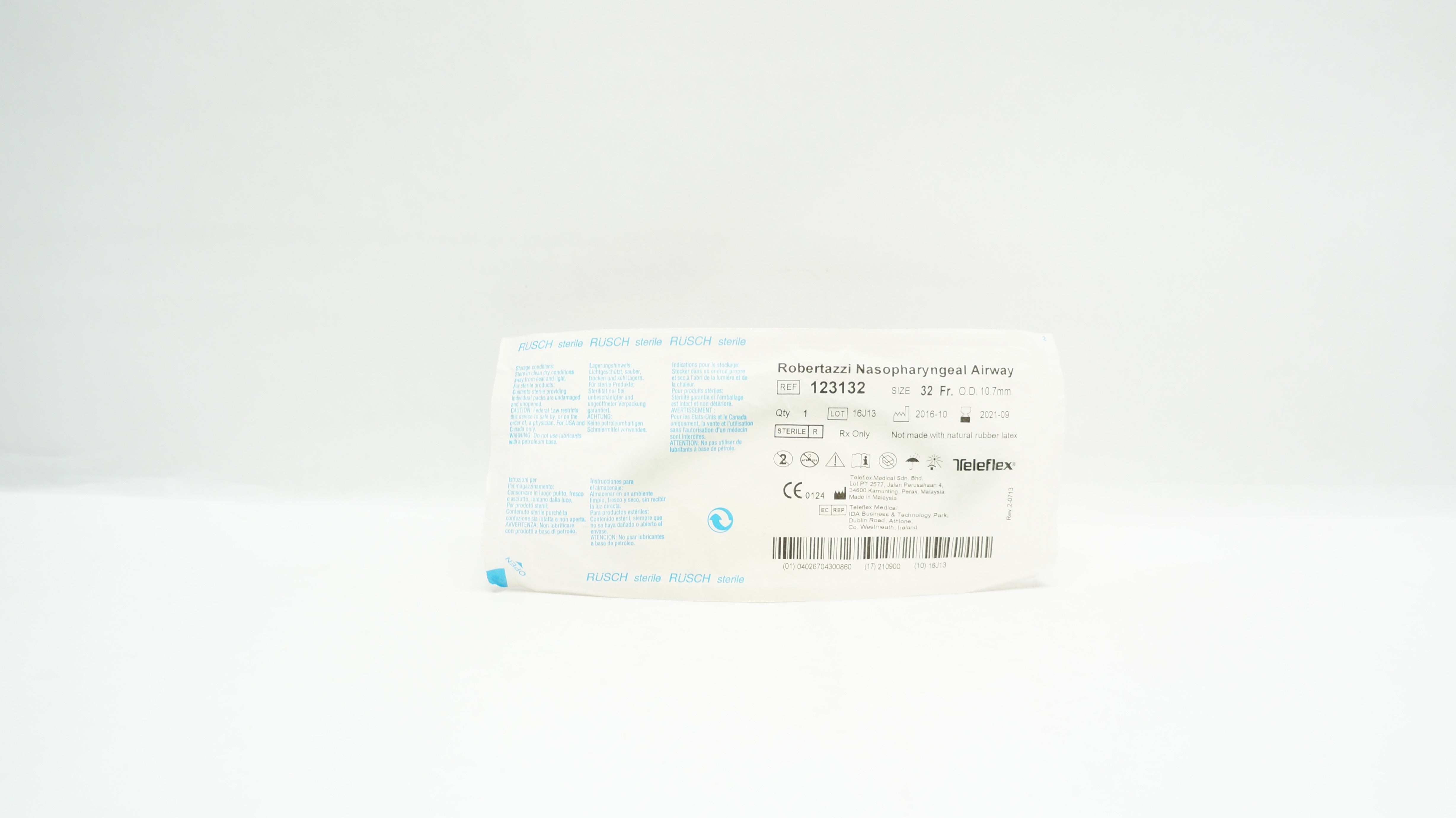 Teleflex 123132 Rusch Robertazzi Nasopharyngeal Airway 32Fr. x 10.7mm O.D. (x)