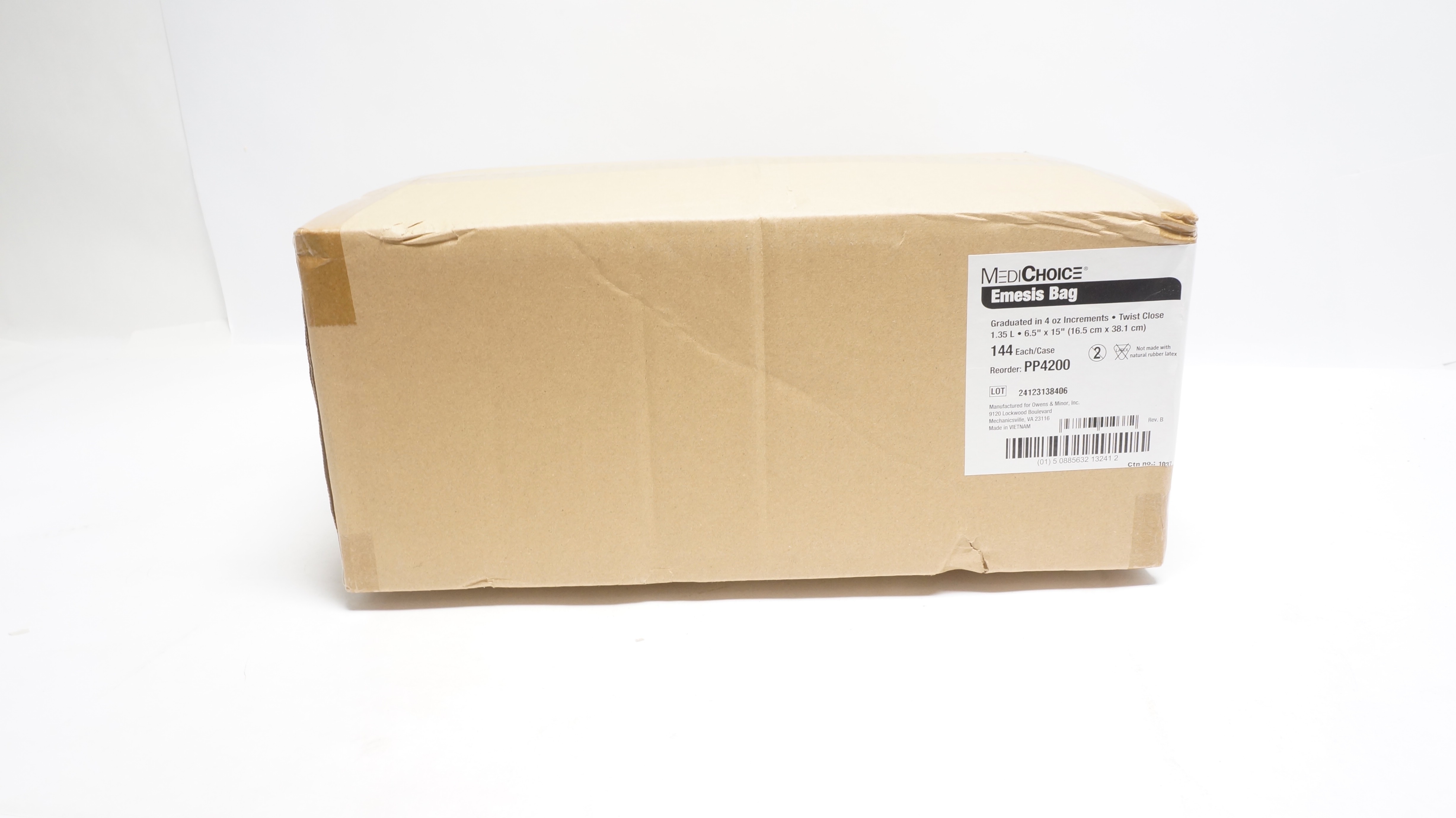 MediChoice PP4200 Emesis Bag Twist Close 1.35L, 6.5In x 15In - Box of 144