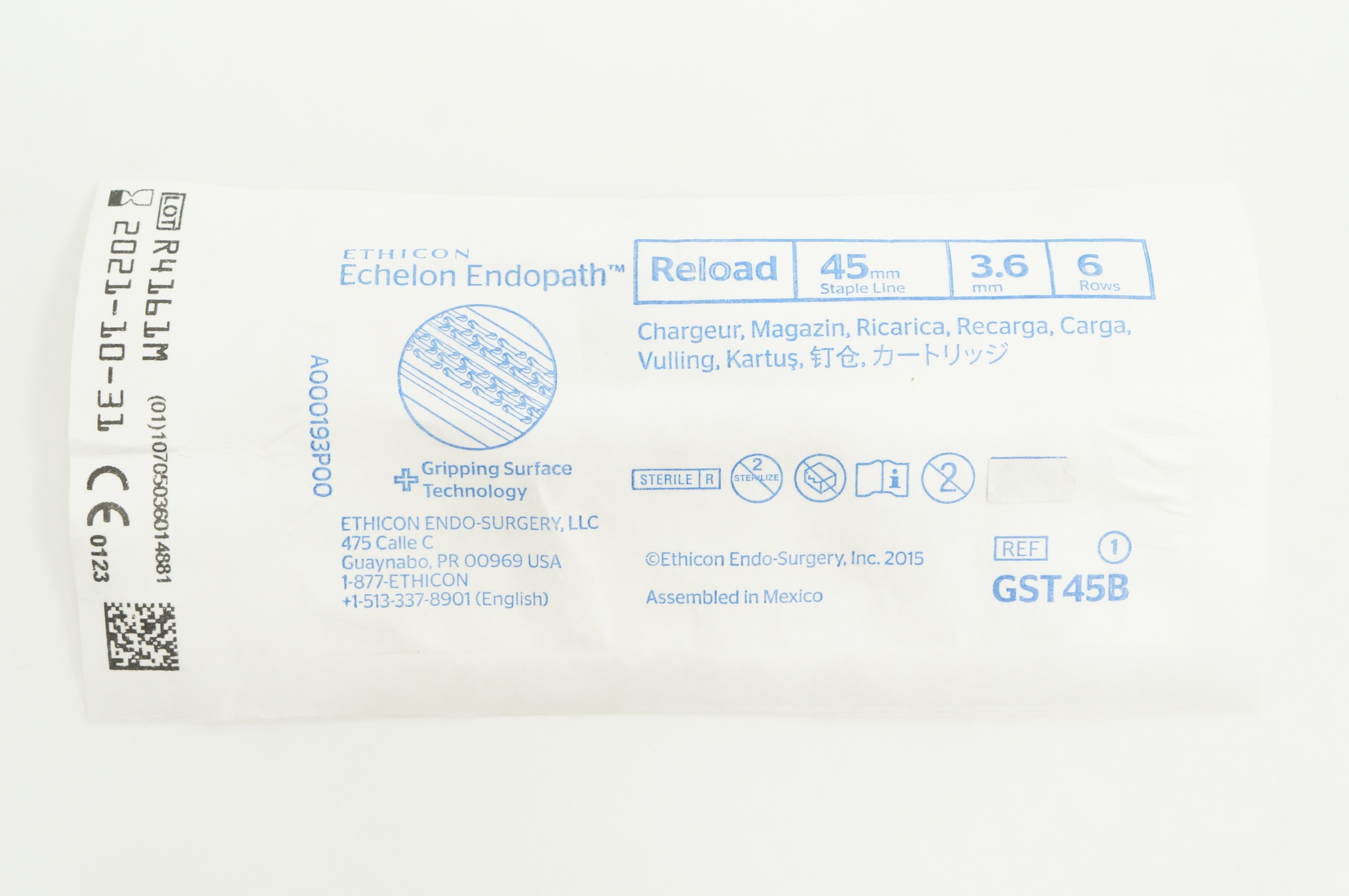 Ethicon GST45B Echelon Endopath Reload 45mm x 3.6mm, 6 Rows
