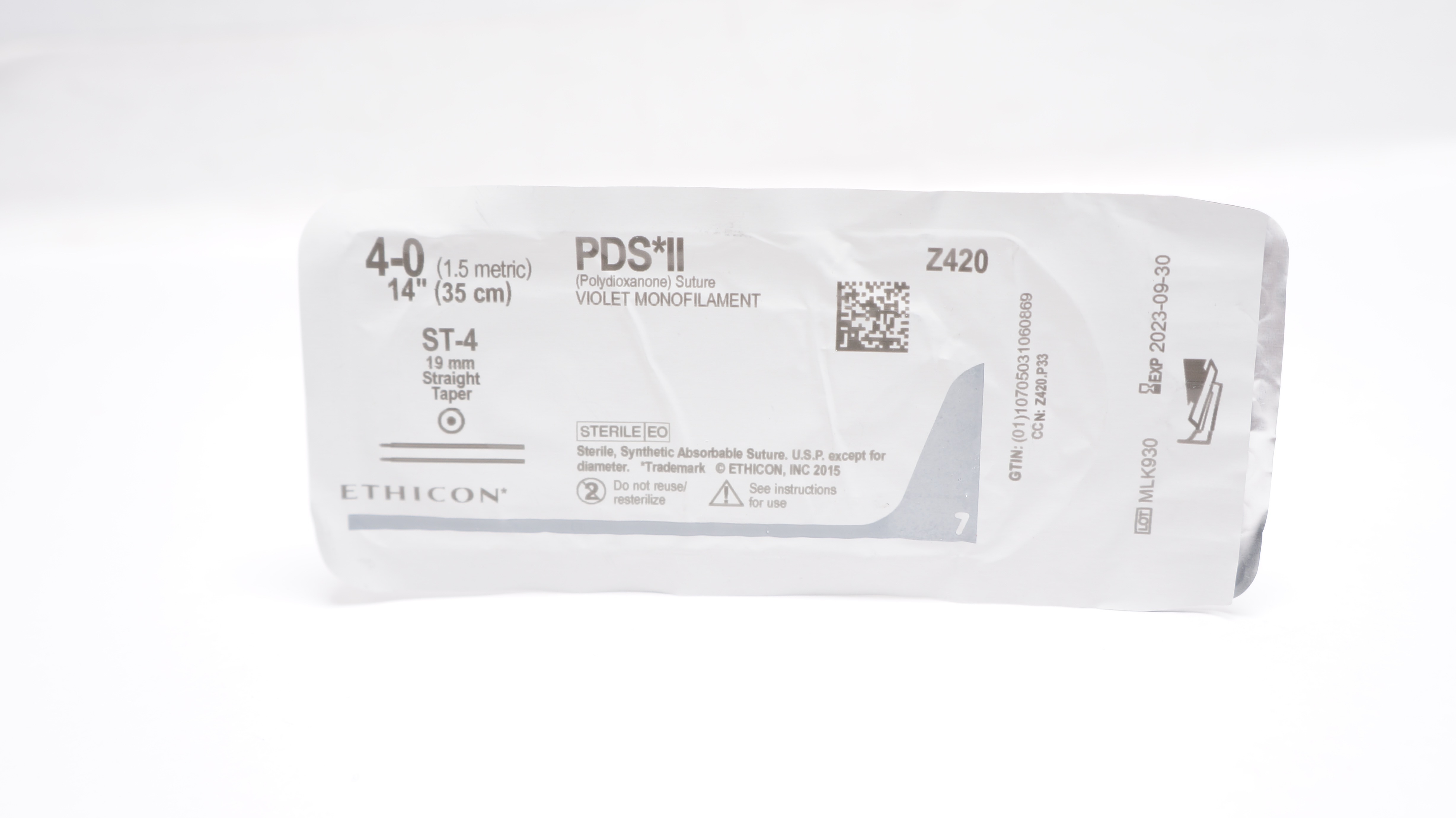 Ethicon Z420 4-0 PDS II Polydioxanone Stre ST-4 19mm Straight Taper (x)