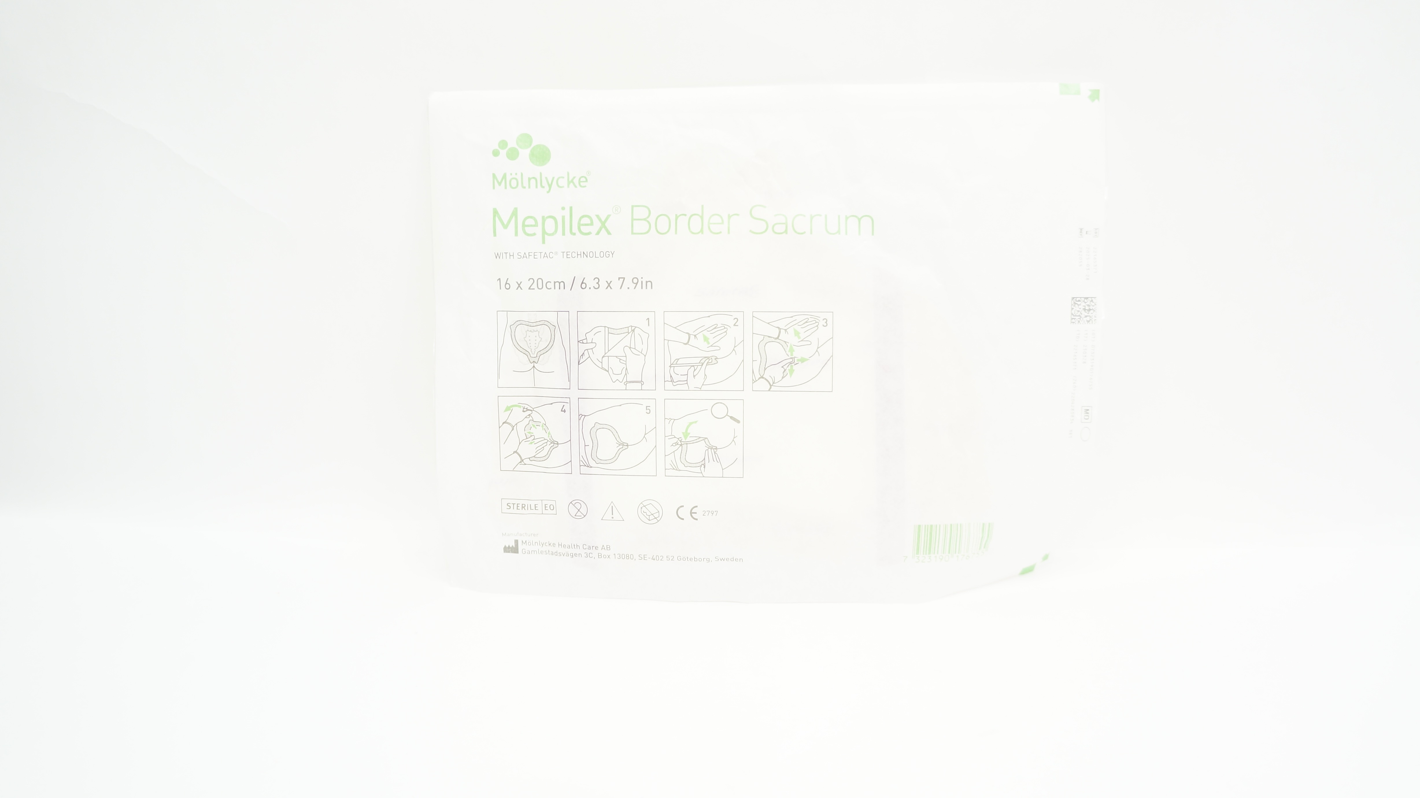Molnlycke Health Care 282055 Mepilex Border Sacrum Foam Dressing 6.3 x7.9inch(x)