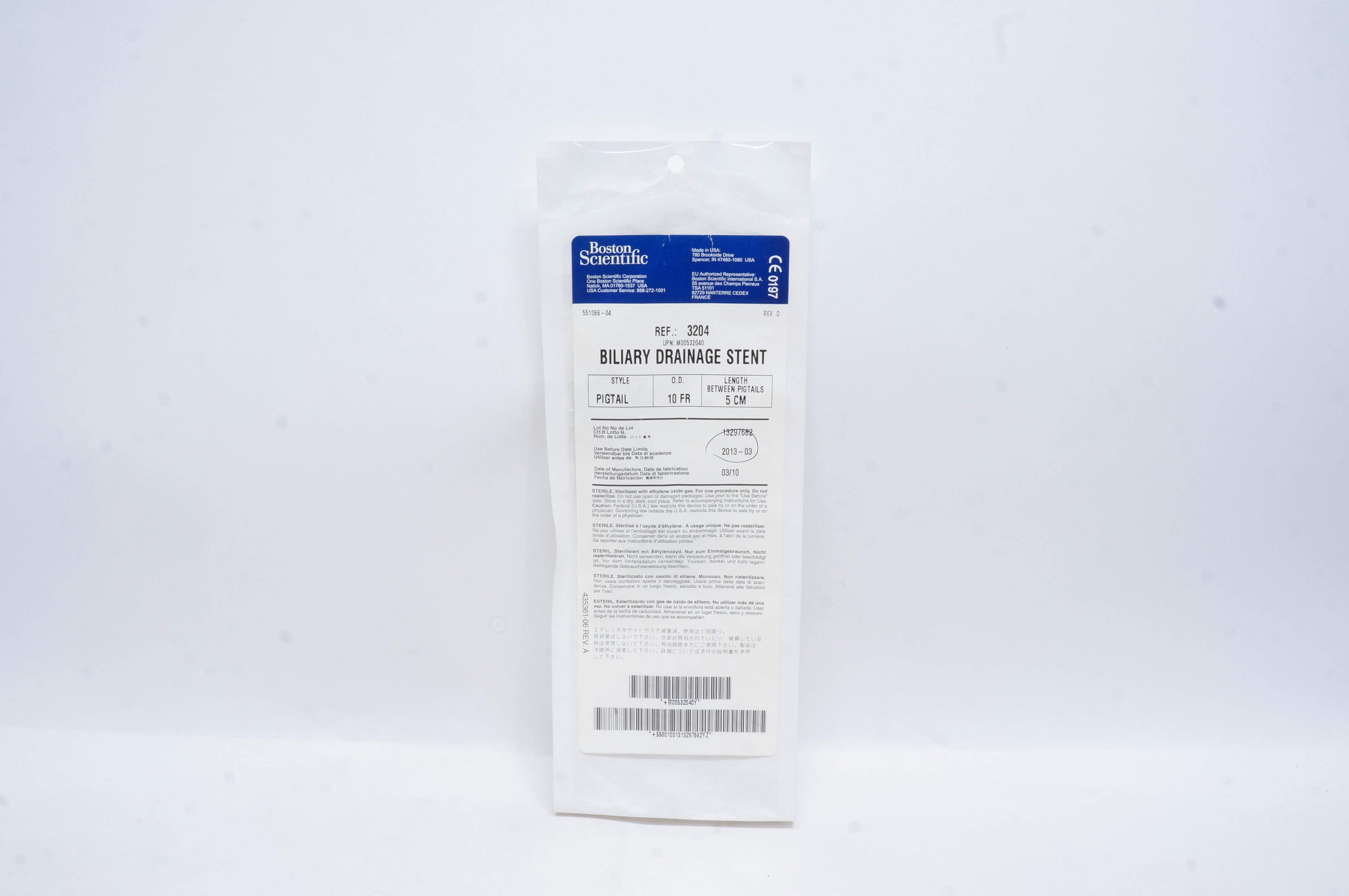 Boston Scientific 3204 Biliary Drainage Stnt 10Fr. x 5cm (x)