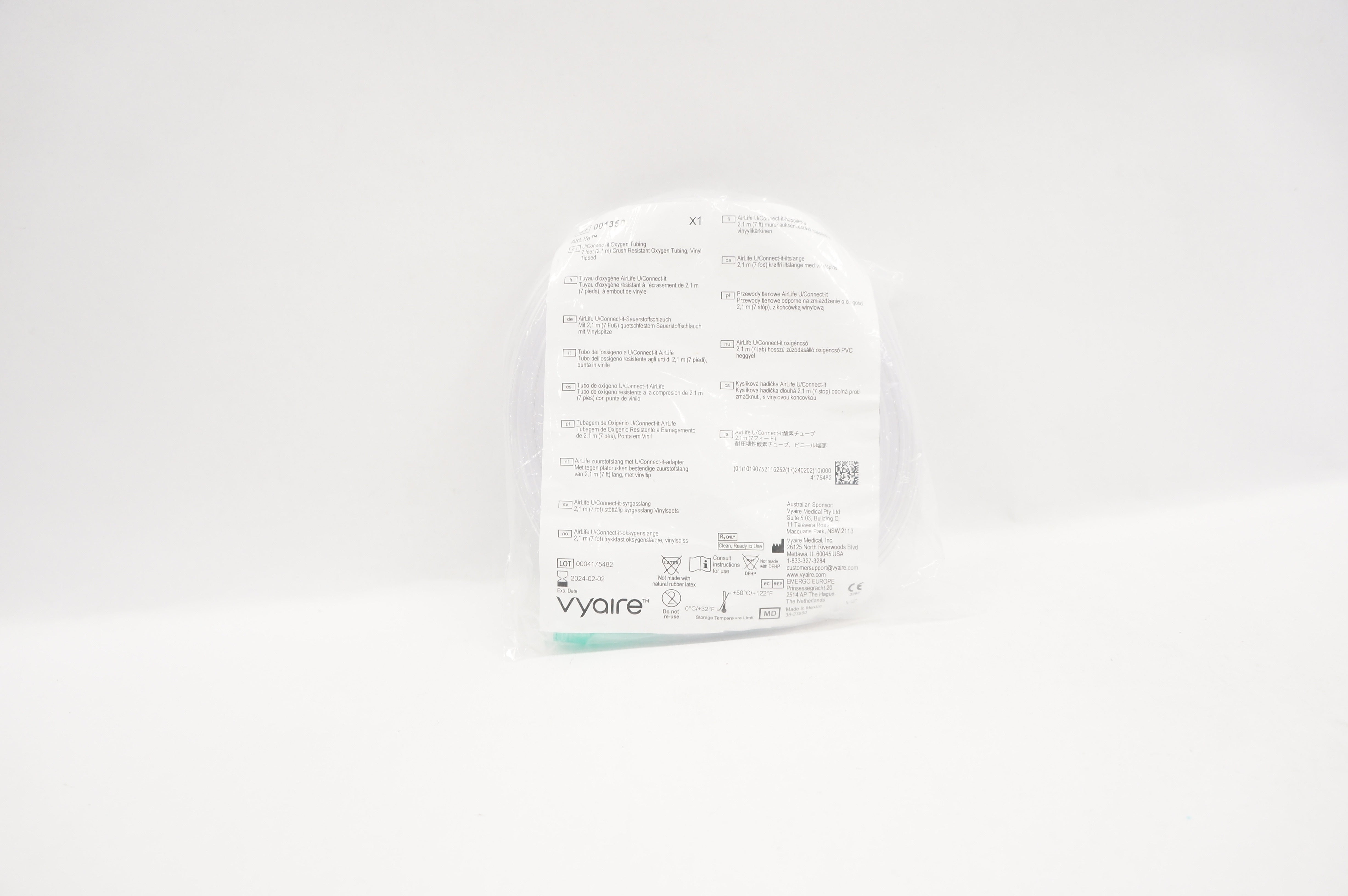 Vyaire 001350 Airlife U/Connect-it Oxygen Tubing 7 feet (x)
