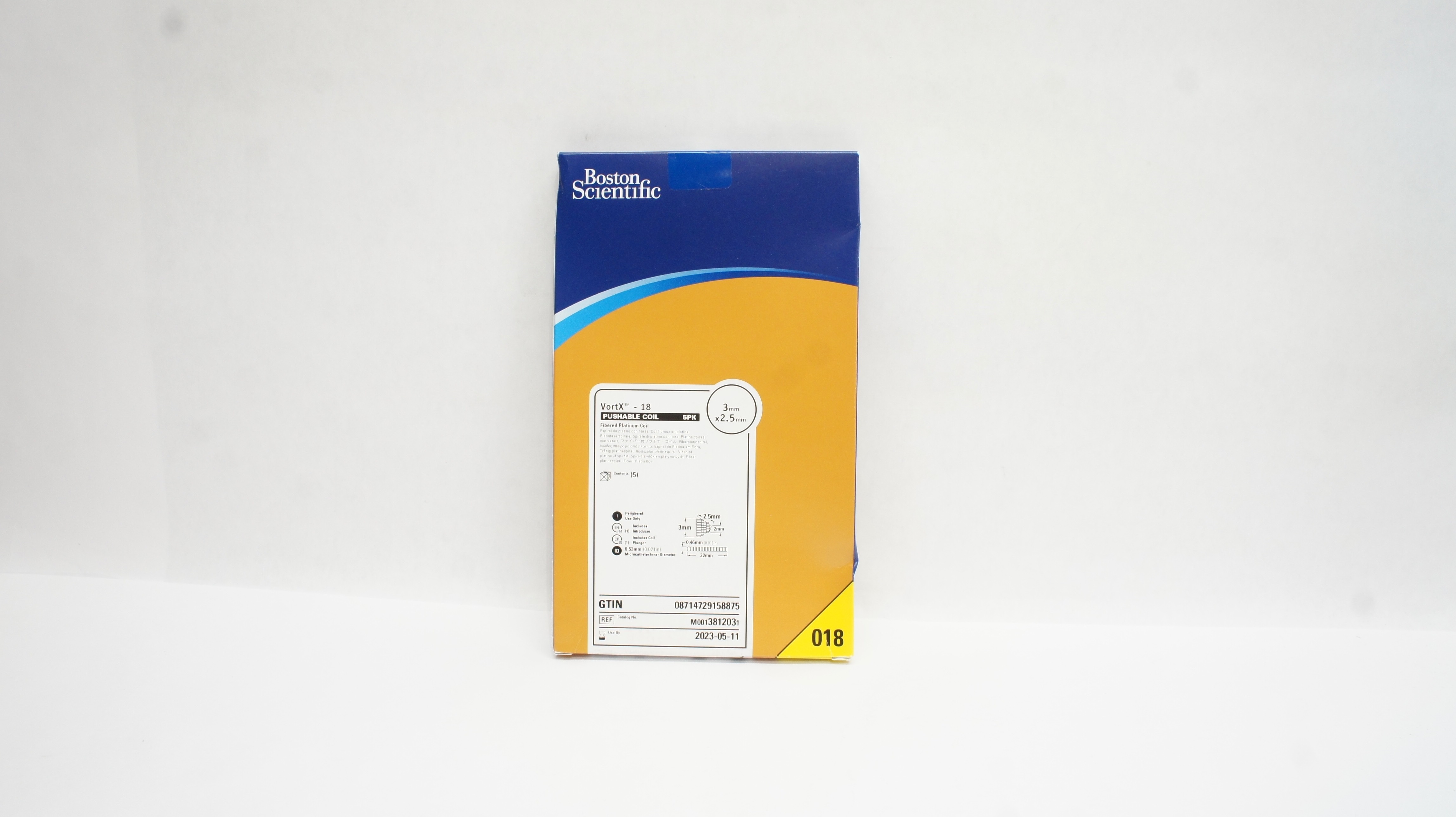 Boston Scientific M0013812031 VortX-18 Fibered Platinum Coil 3mm x 2.5mm (x)