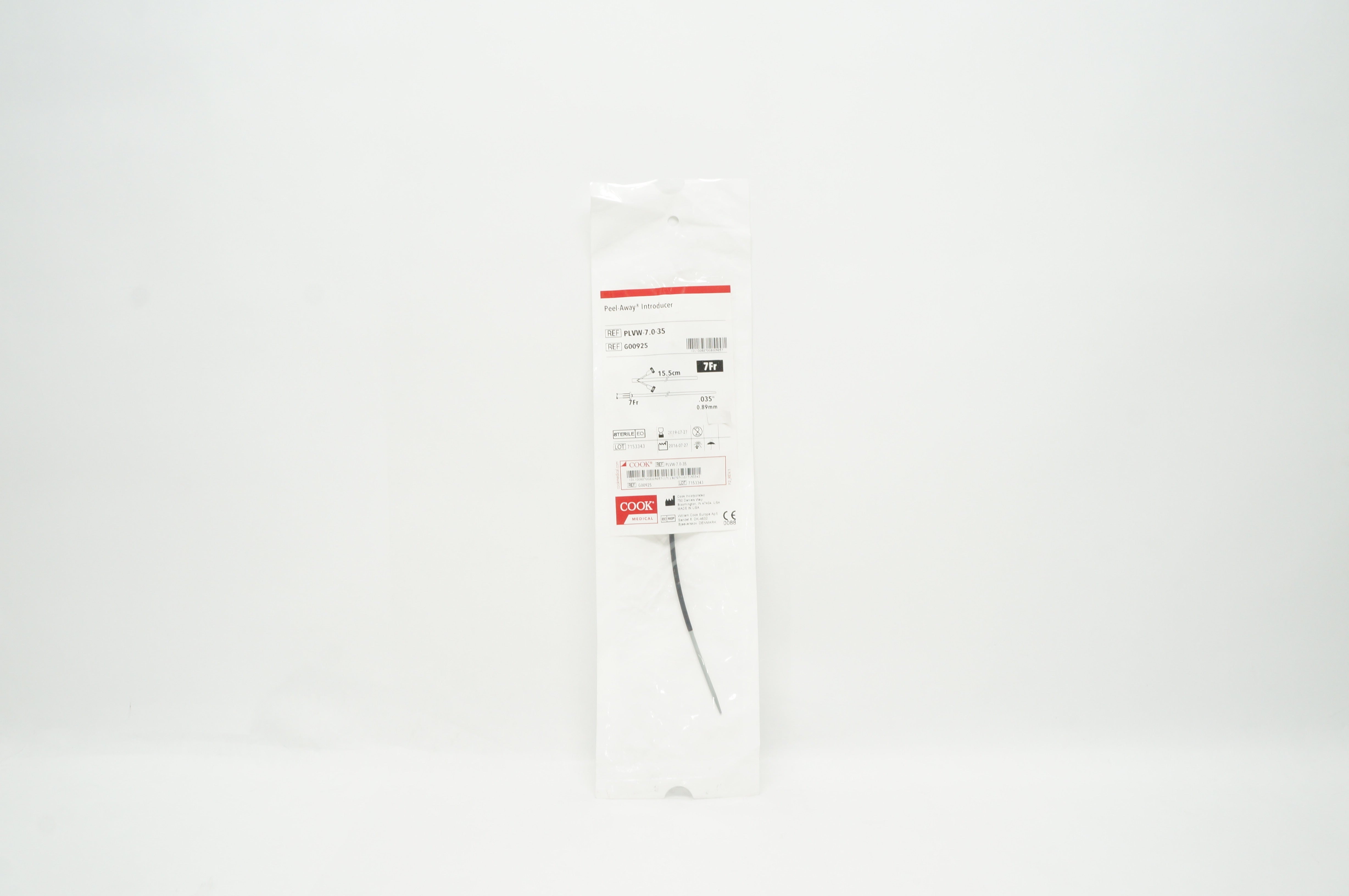 Cook Medical G00925 Peel Away Introducer 7Fr x 15.5cm x .035inch (x)