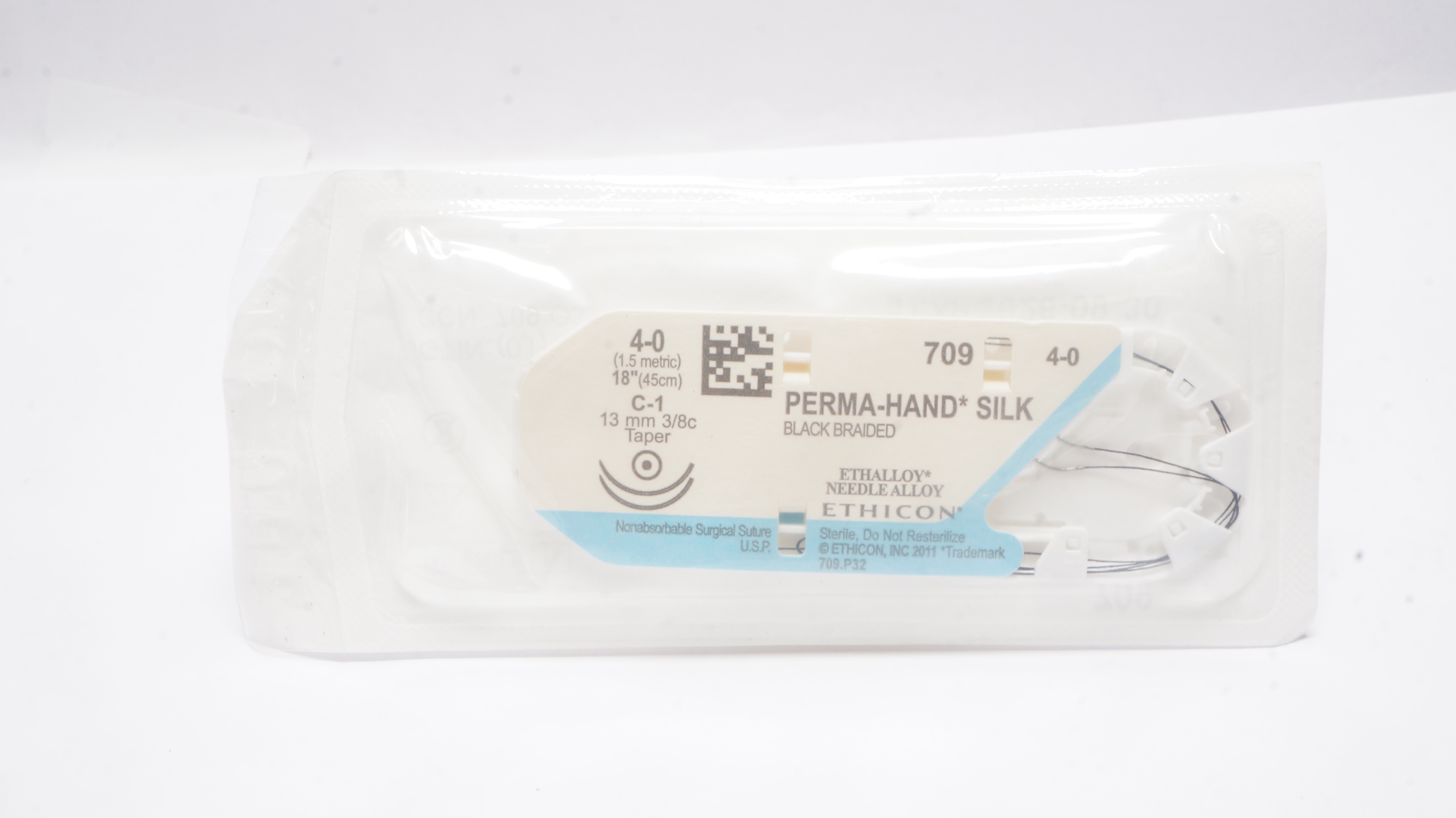 Ethicon 709 4-0 PERMA-HAND SILK Stre C-1 13mm 3/8c Taper 18inch