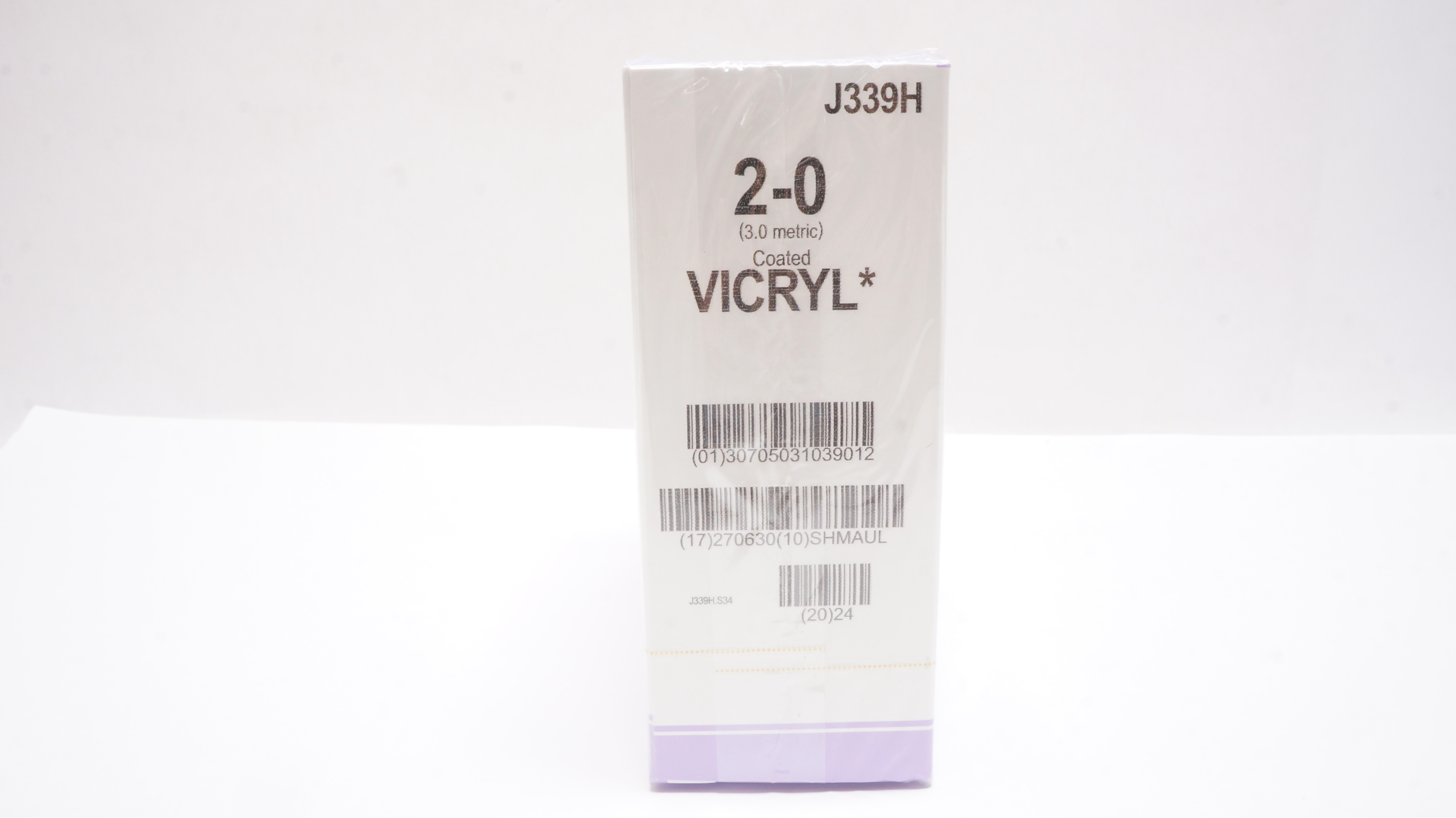 Ethicon J339H 2-0 Coated Vicryl Stre CT-1 36mm 1/2c Taper, 27inch - Box of 33