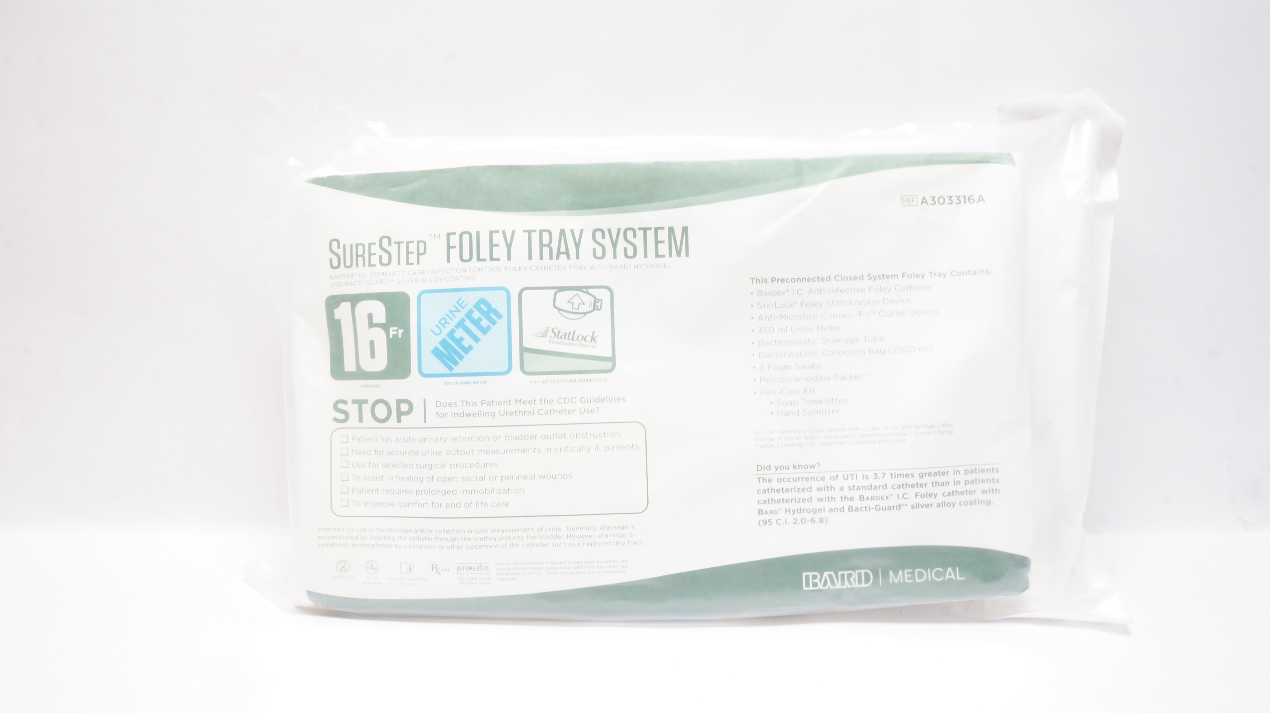 Bard A303316A SureStep Complete Care Infection Control Foley Cath. Tray 16Fr