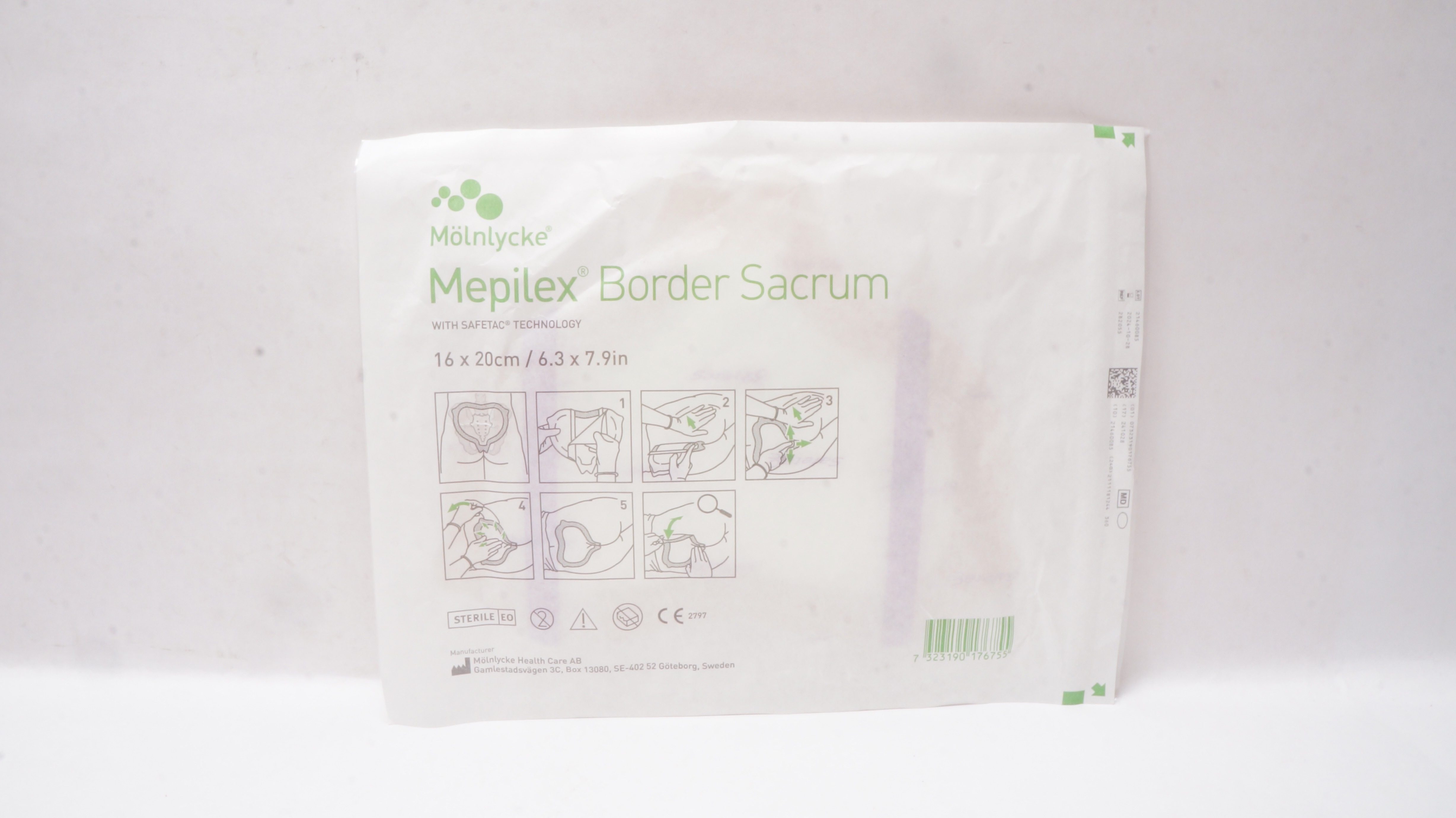 Molnlycke Health Care 282055 Mepilex Border Sacrum 6.3 x 7.9inch