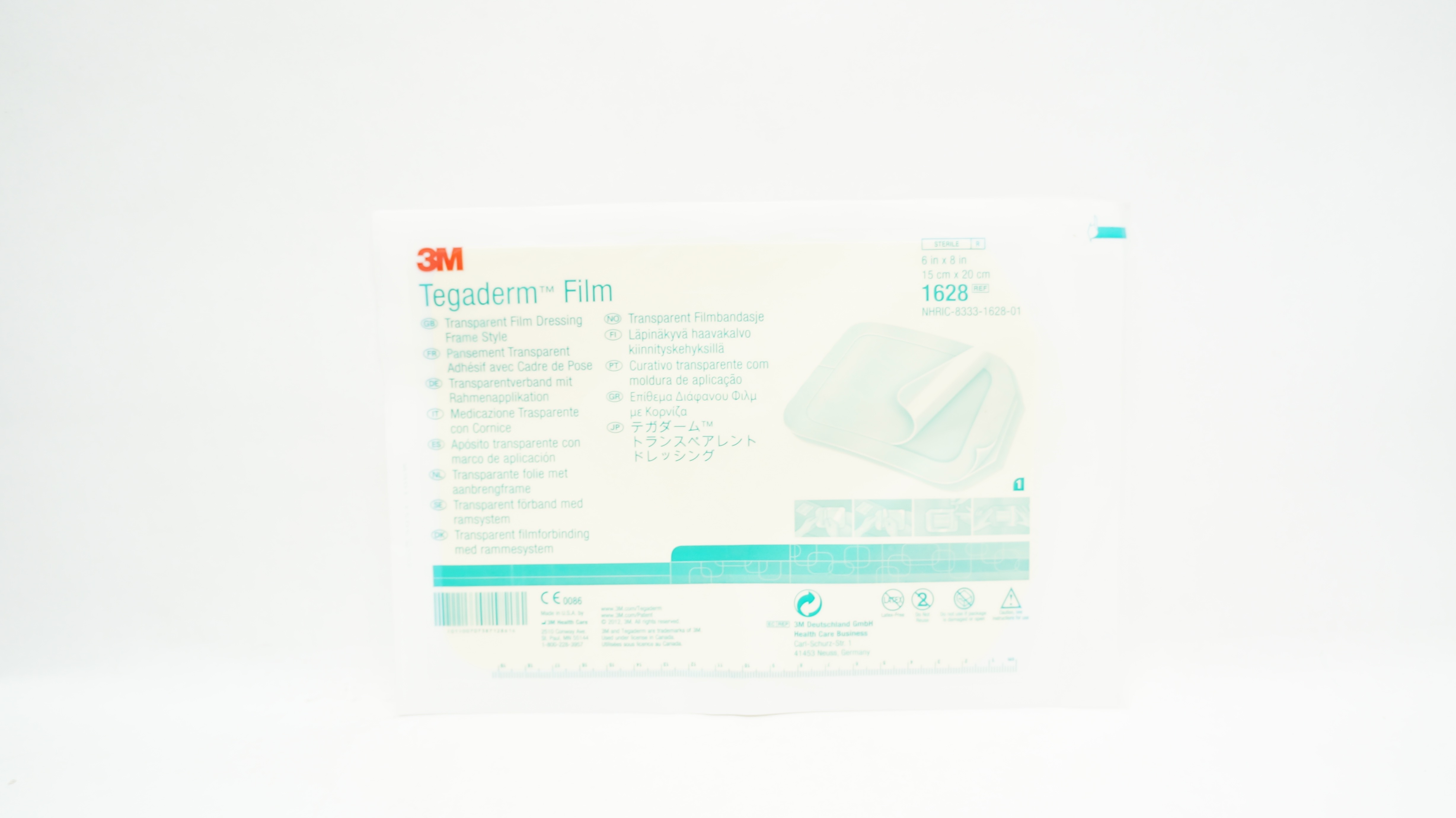3M 1628 Tegaderm Transparent Film Dressing, Frame Style 6 inch x 8 inch (x)