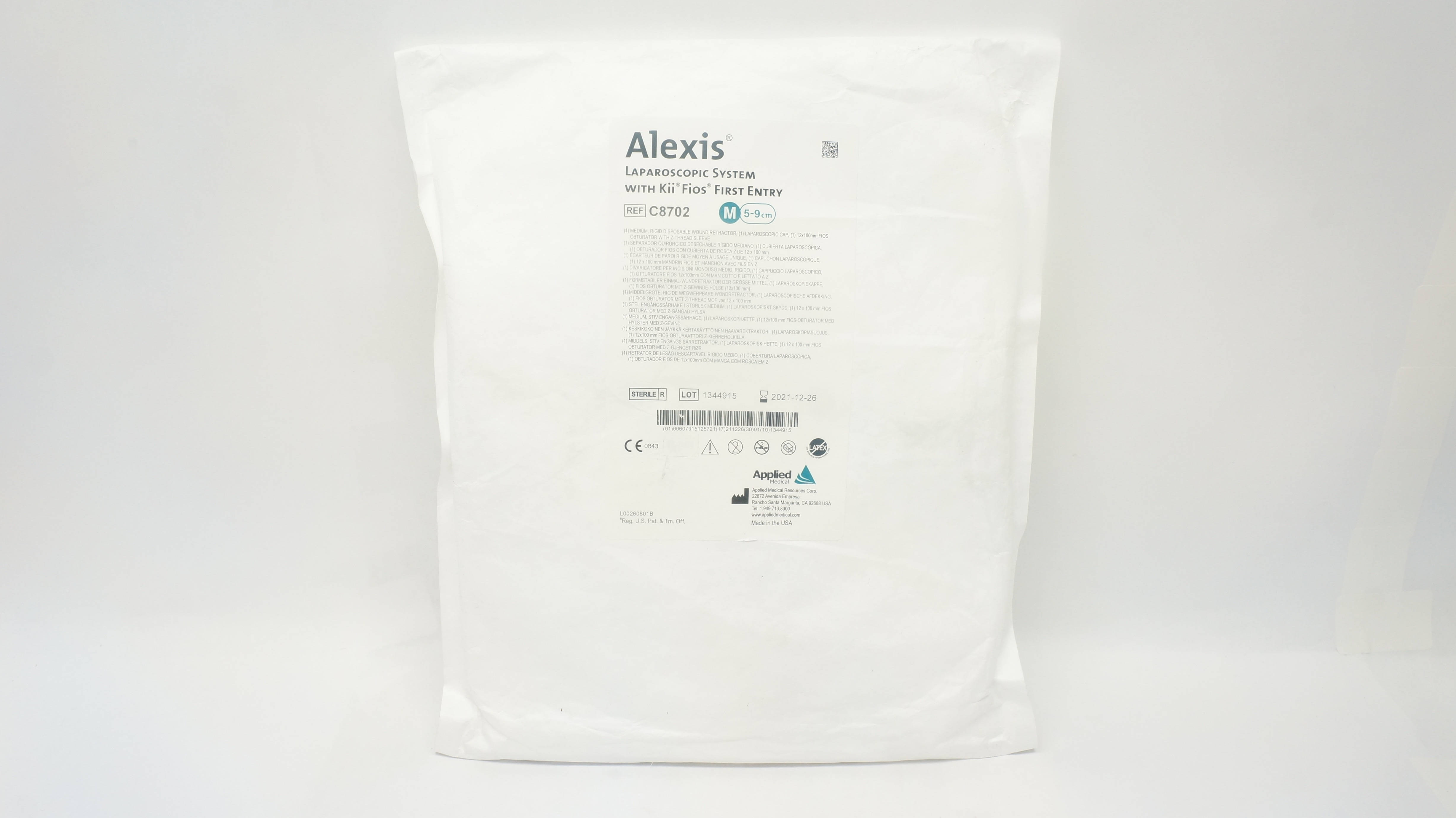 Applied Medical C8702 Alexis Laparoscopic System W/Kii Fios First Entry 5-9cm(x)