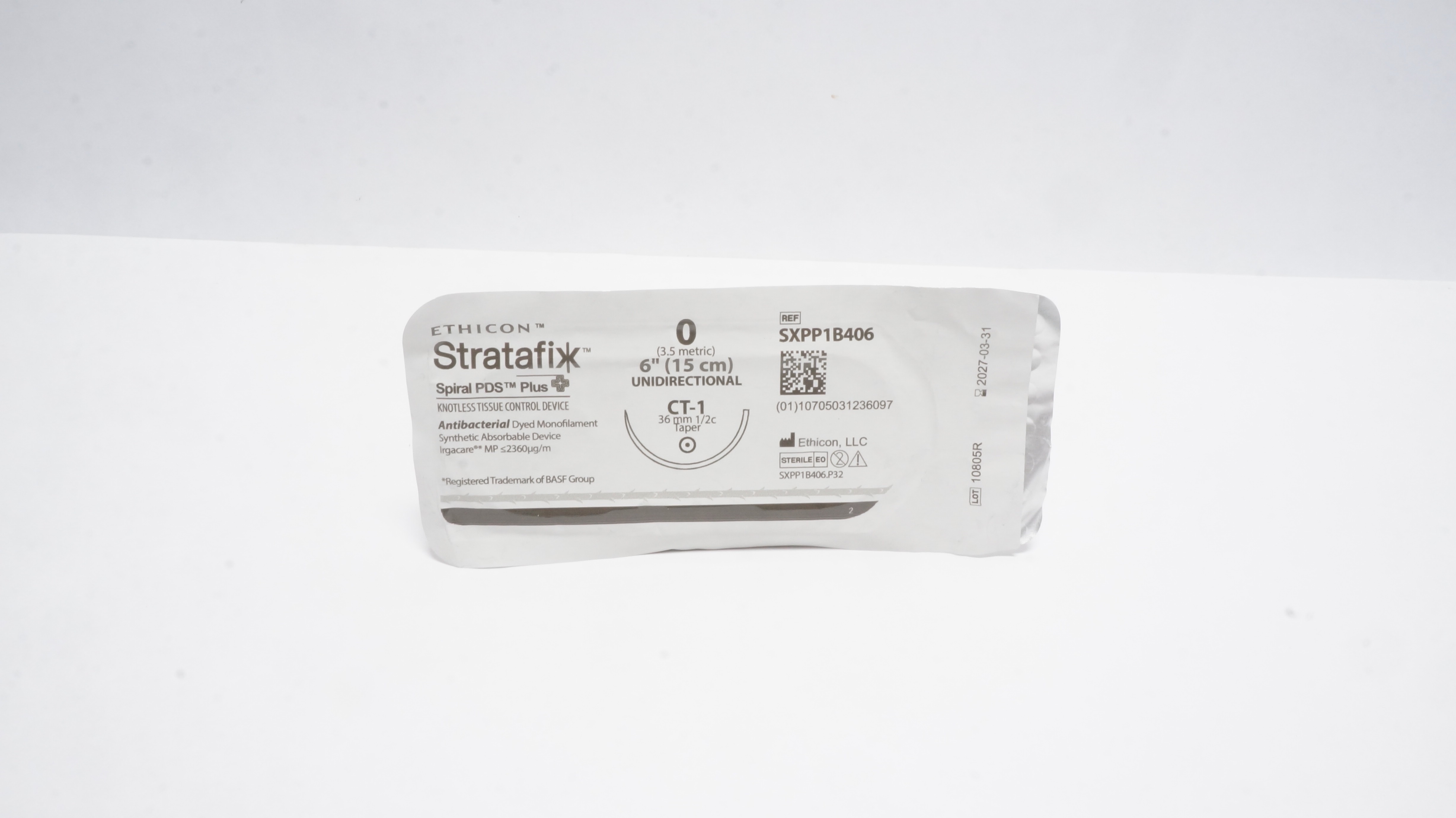 Ethicon SXPP1B406 0 Stratafix PDS+ 6In Unidirectional CT-1 36mm 1/2c Taper