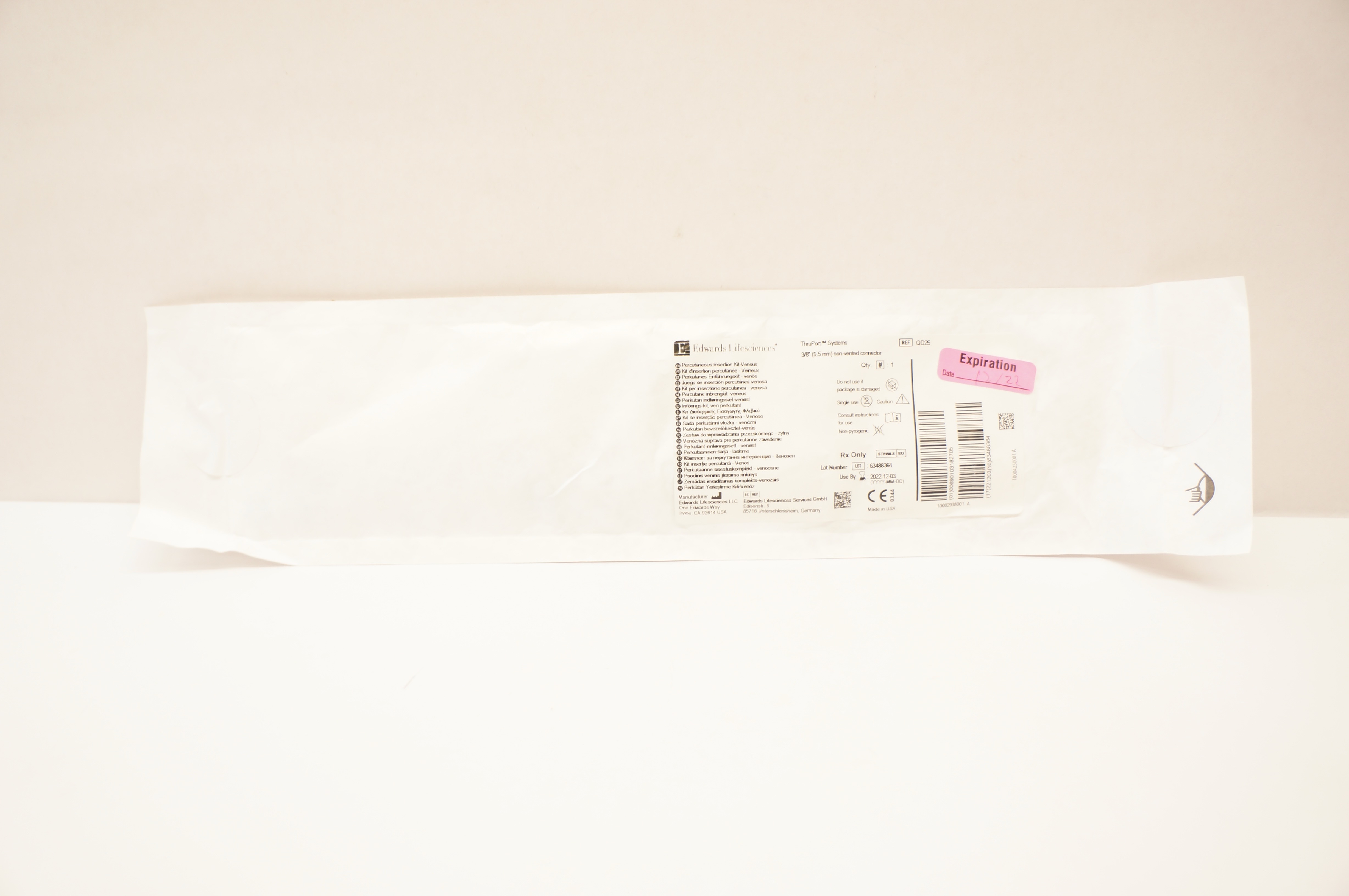 Edwards Lifesciences QD25 Percutaneous Insertion Kit-Venous 3/8 inch (x)