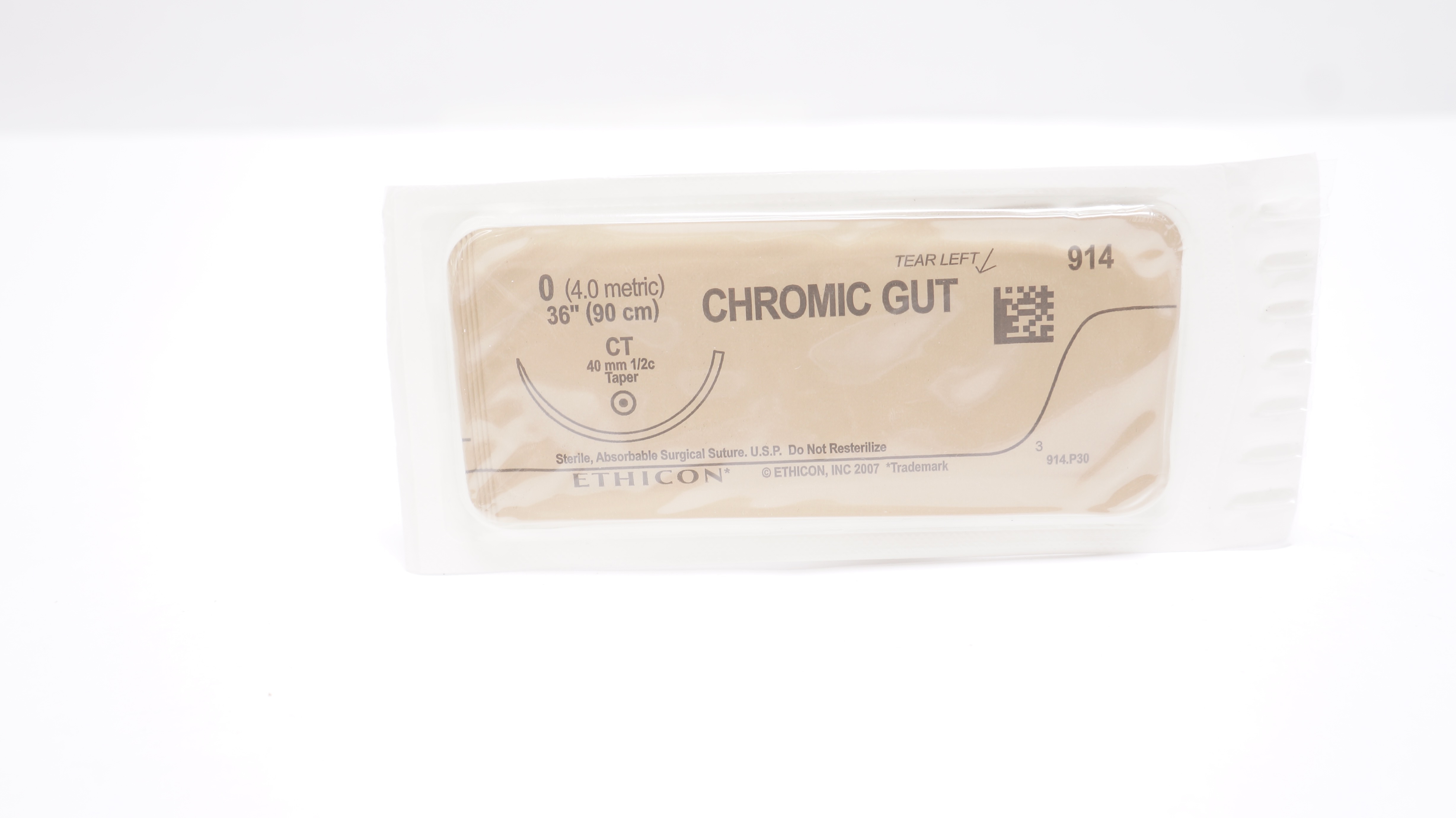 Ethicon 914 0 Chromic Gut CT 40mm 1/2 Taper, 36inch (x)