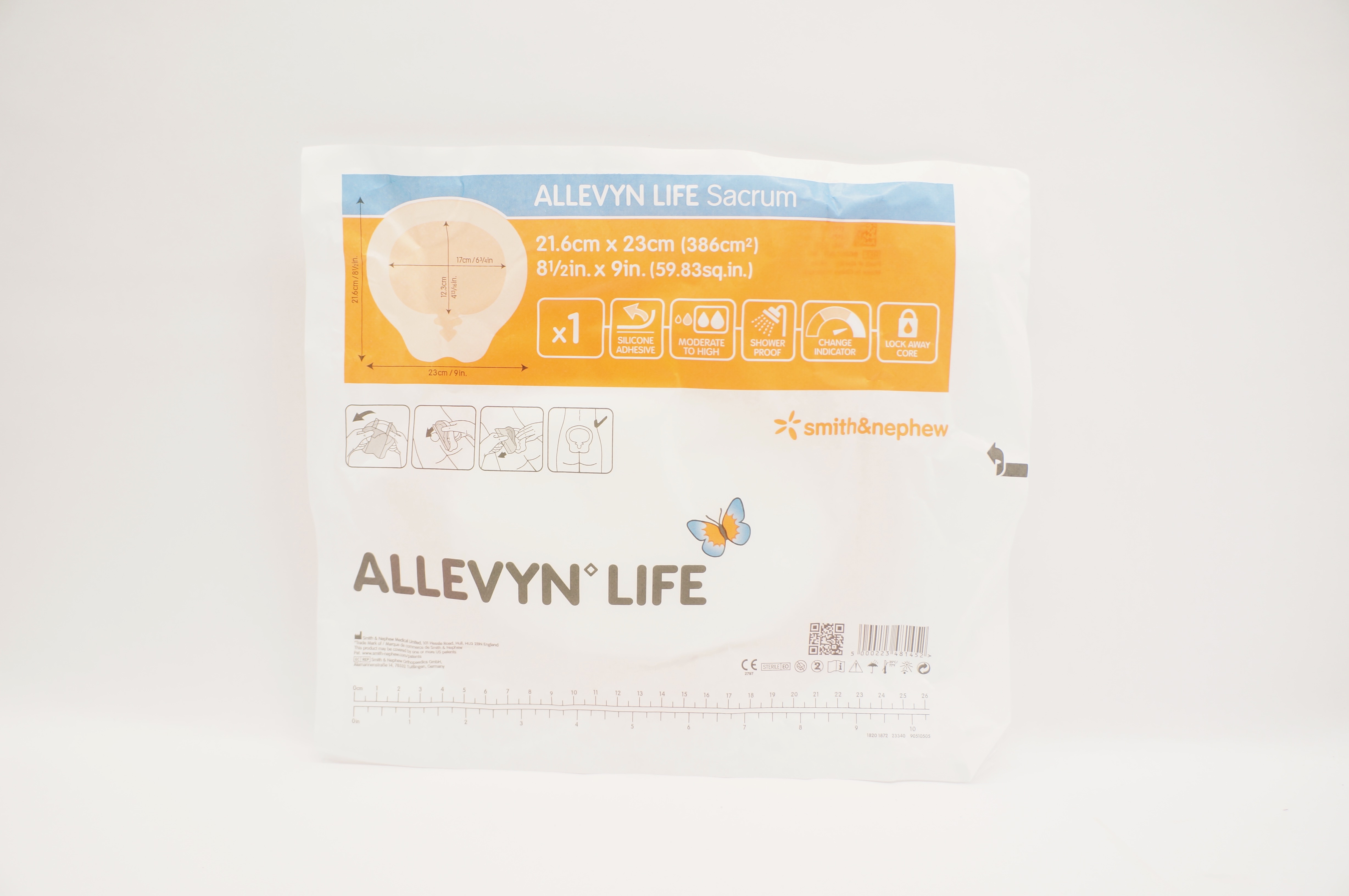 Smith&Nephew 66801307 Allevyn Life Sacrum 8-1/2inch x 9inch