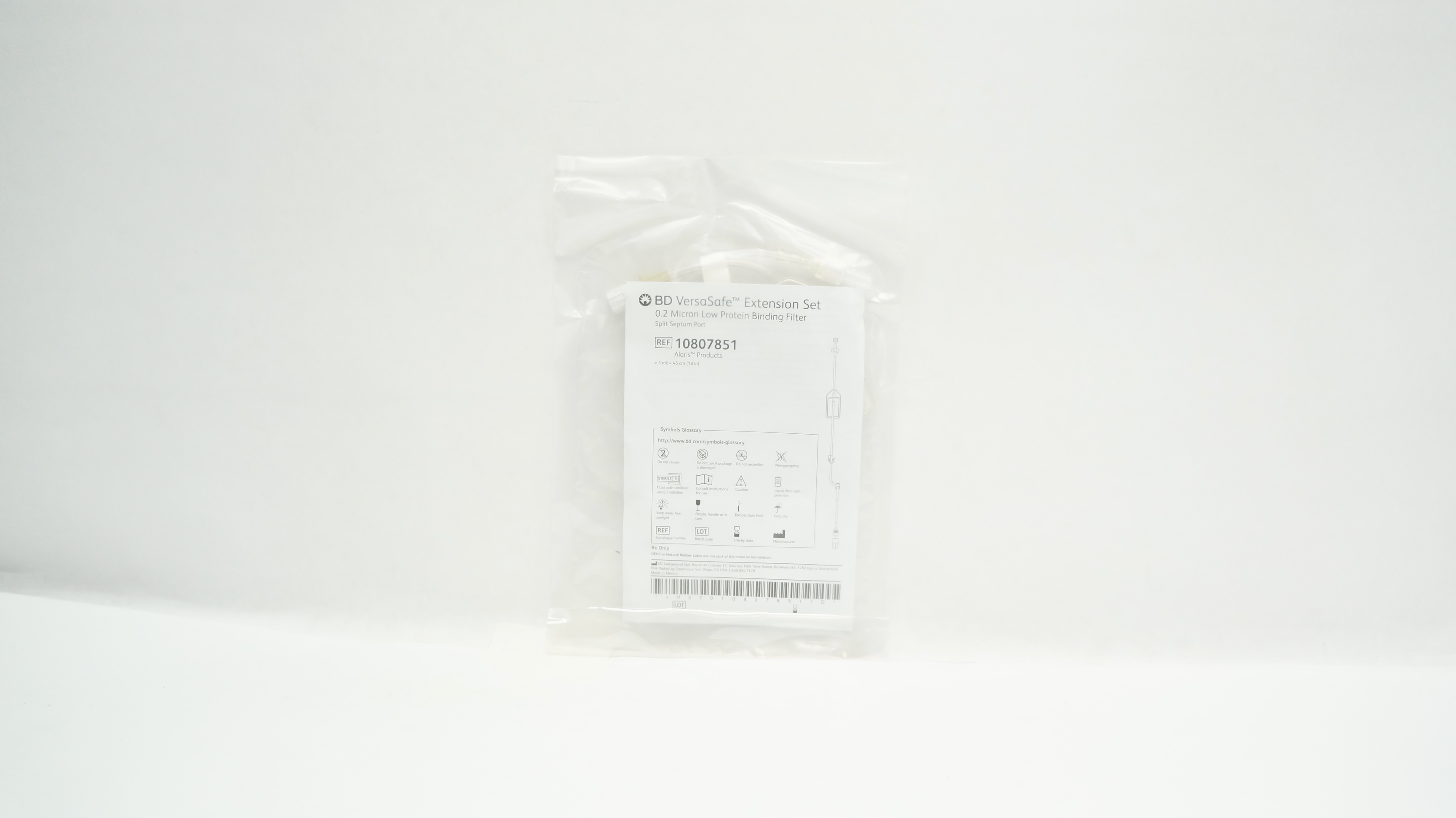 BD 10807851 VersaSafe Extension Set, Low Protein Binding Filter 5ml,18In (x)