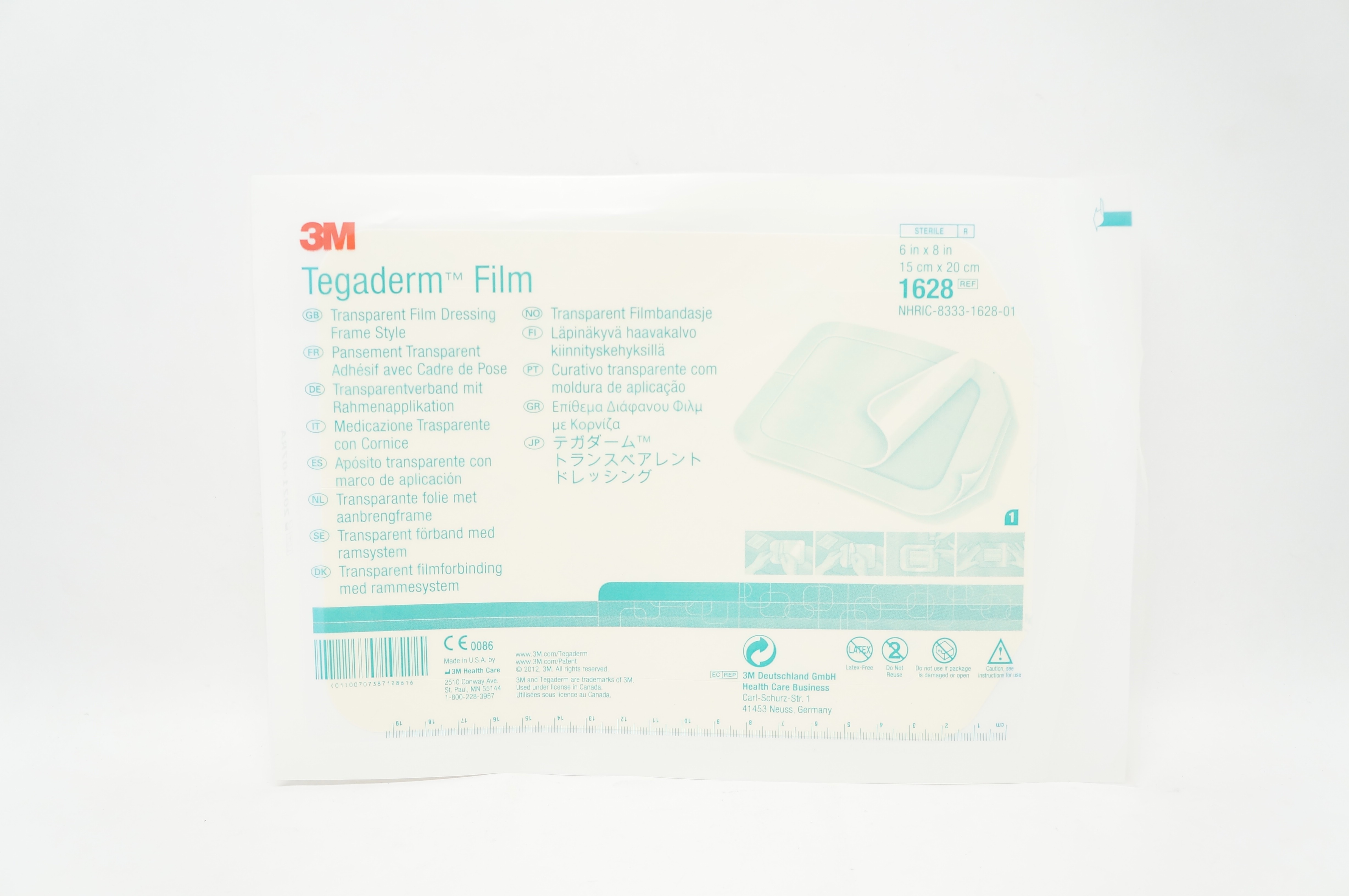3M 1628 Tegaderm Transparent Film Dressing Frame Style 6 x 8in (x)