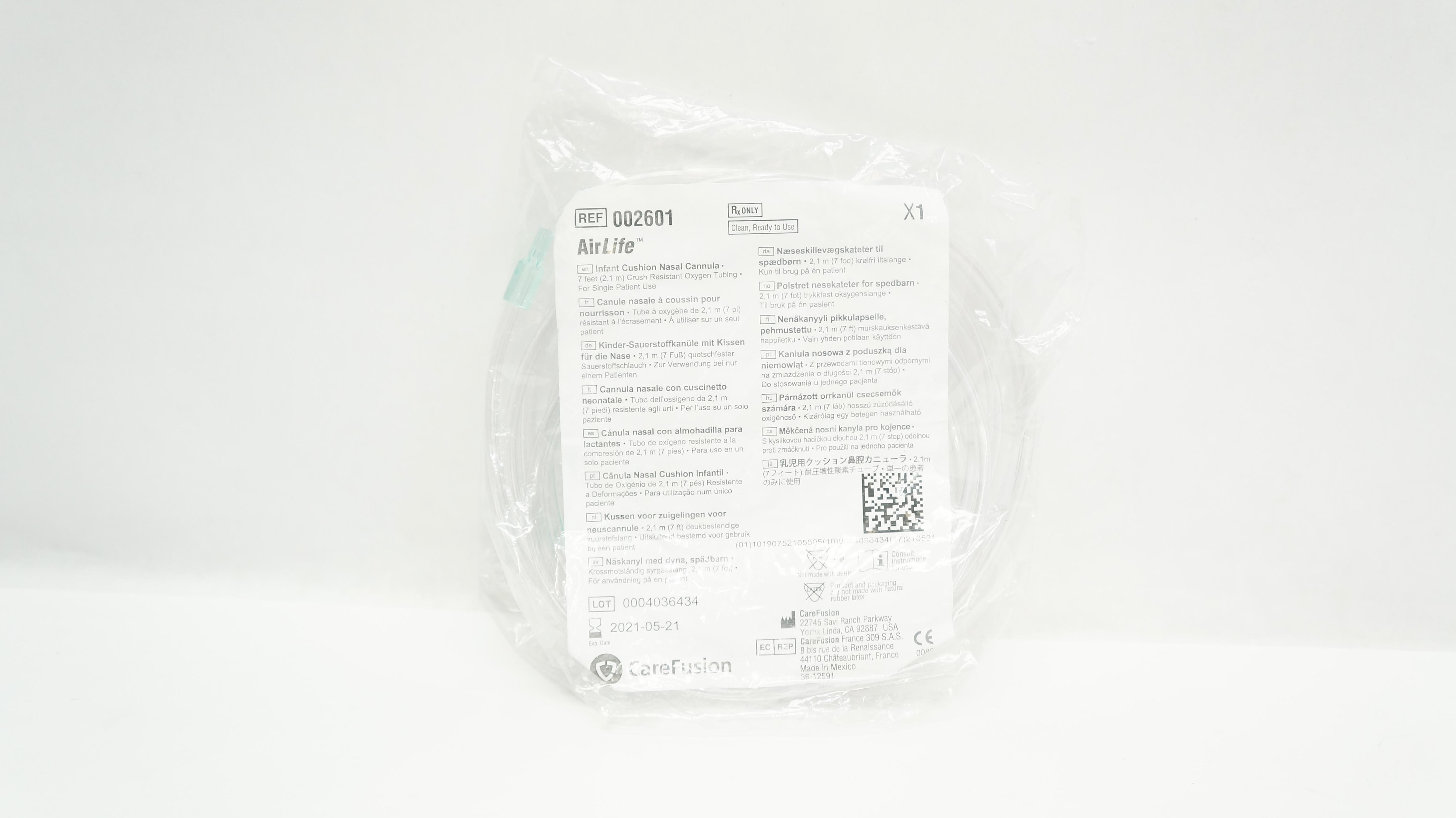 CareFusion 002601 AirLife Infant Cushion Nasal Cannula Crush Resistant 7ft (x)