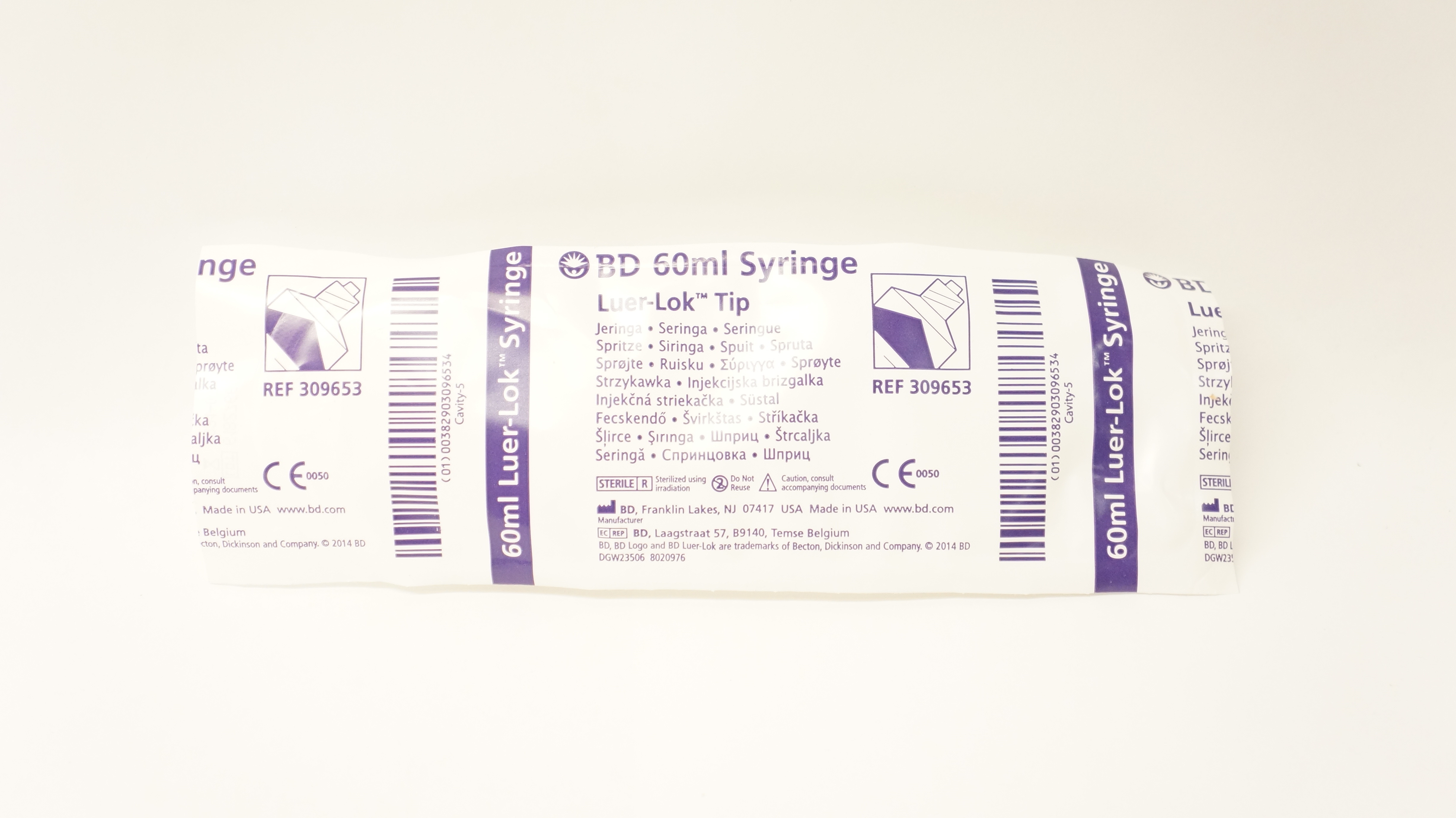 BD 309653 60ml Syringe Luer-Lok Tip (x)