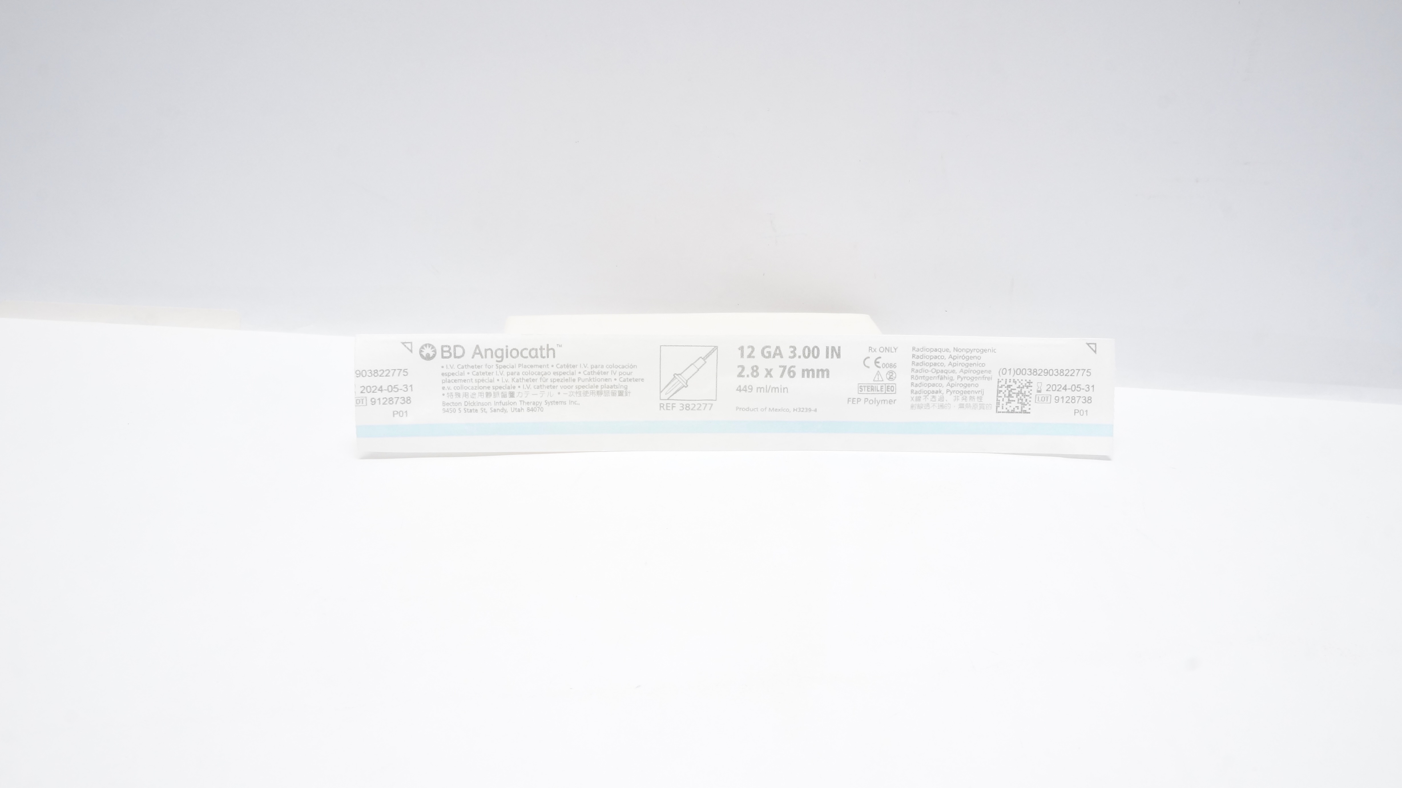 BD 382277 Angiocath I.V. Cath. 12 Ga 3.00inch 449ml/min (x)