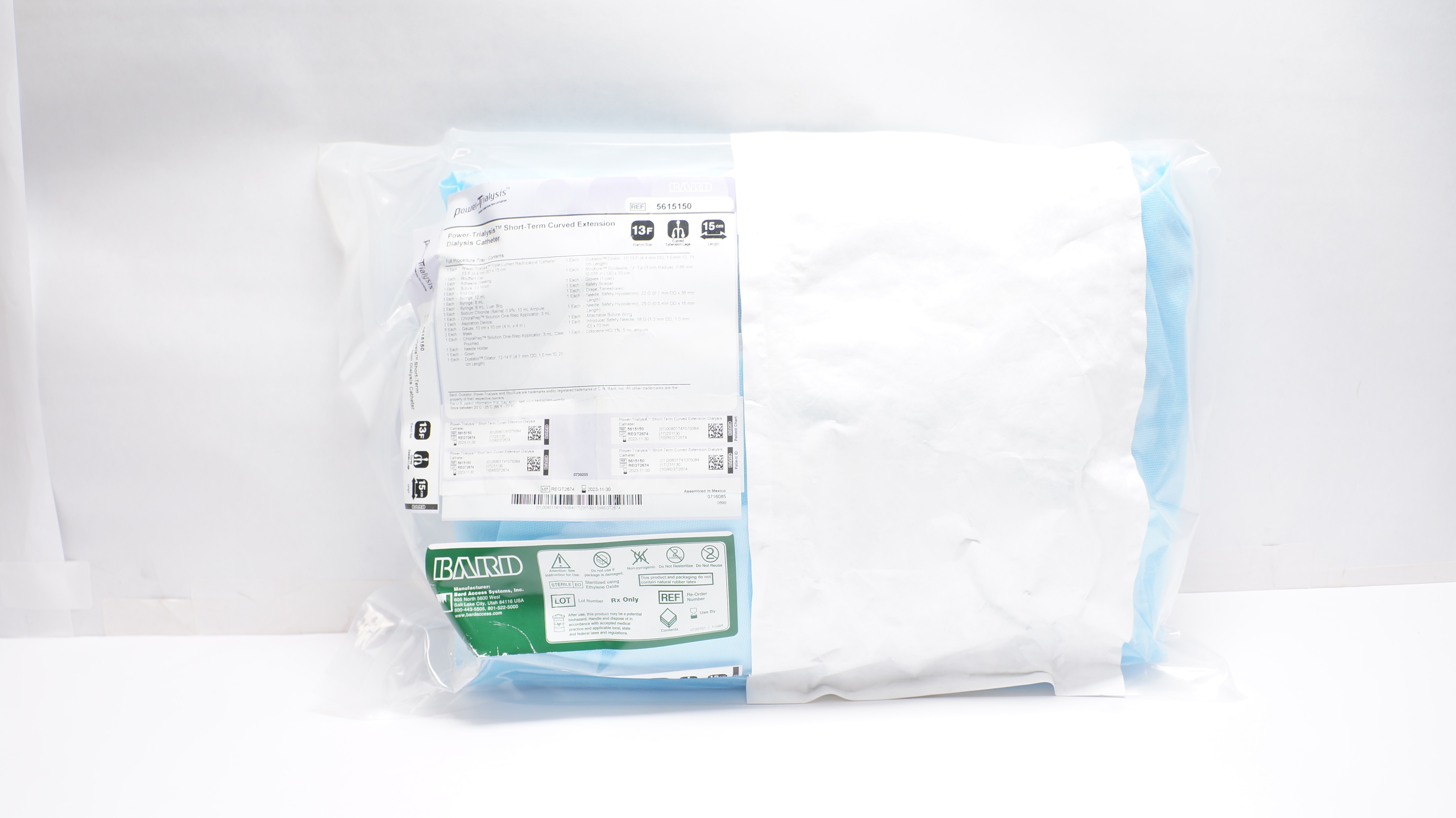 Bard 5615150 Power-Trialysis Curved Extension Dialysis Cath. 13F x 15cm (x)