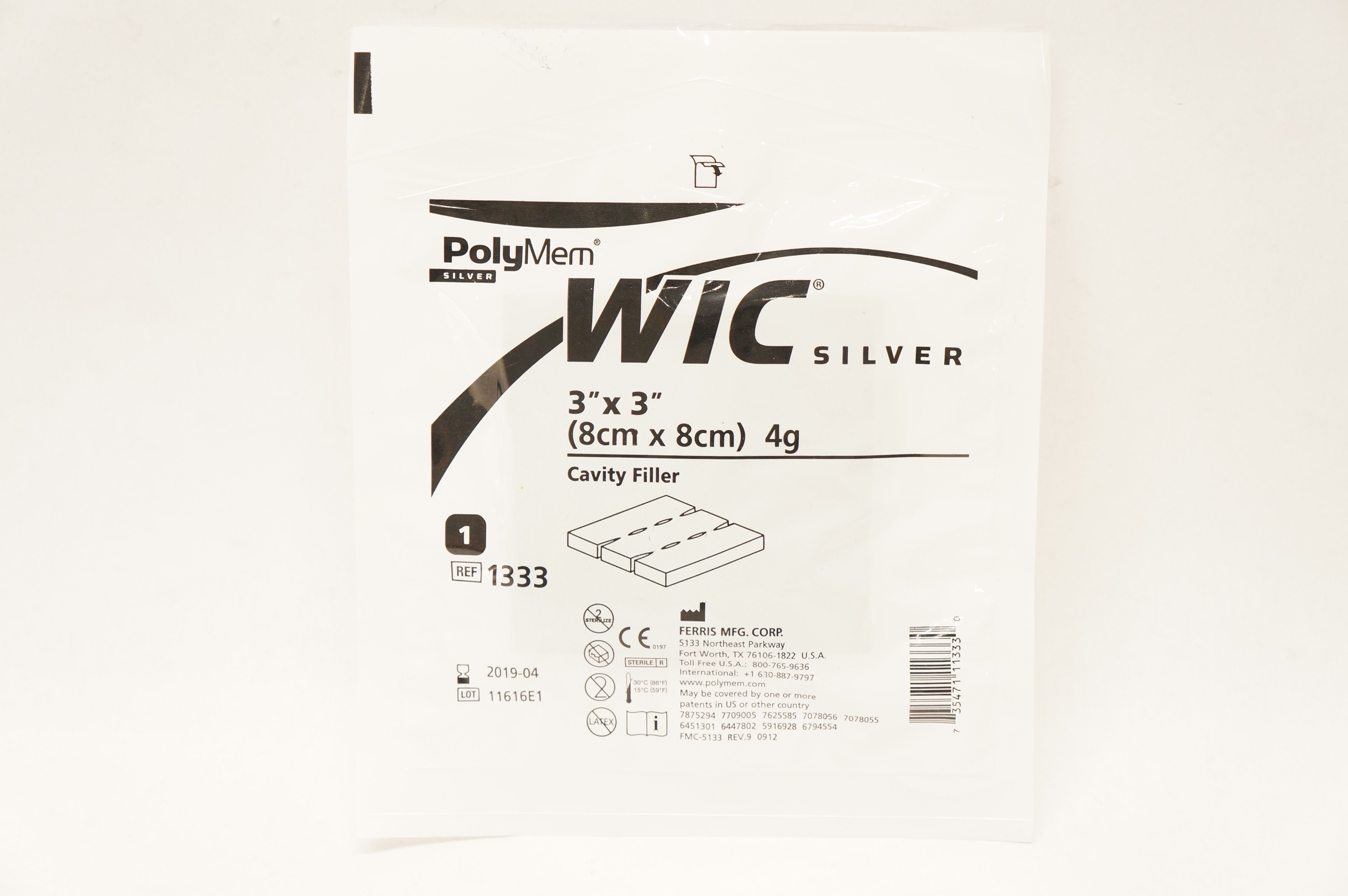 Ferris 1333 PolyMem Silver WIC Cavity Filler 3 x 3inch 4g (x)