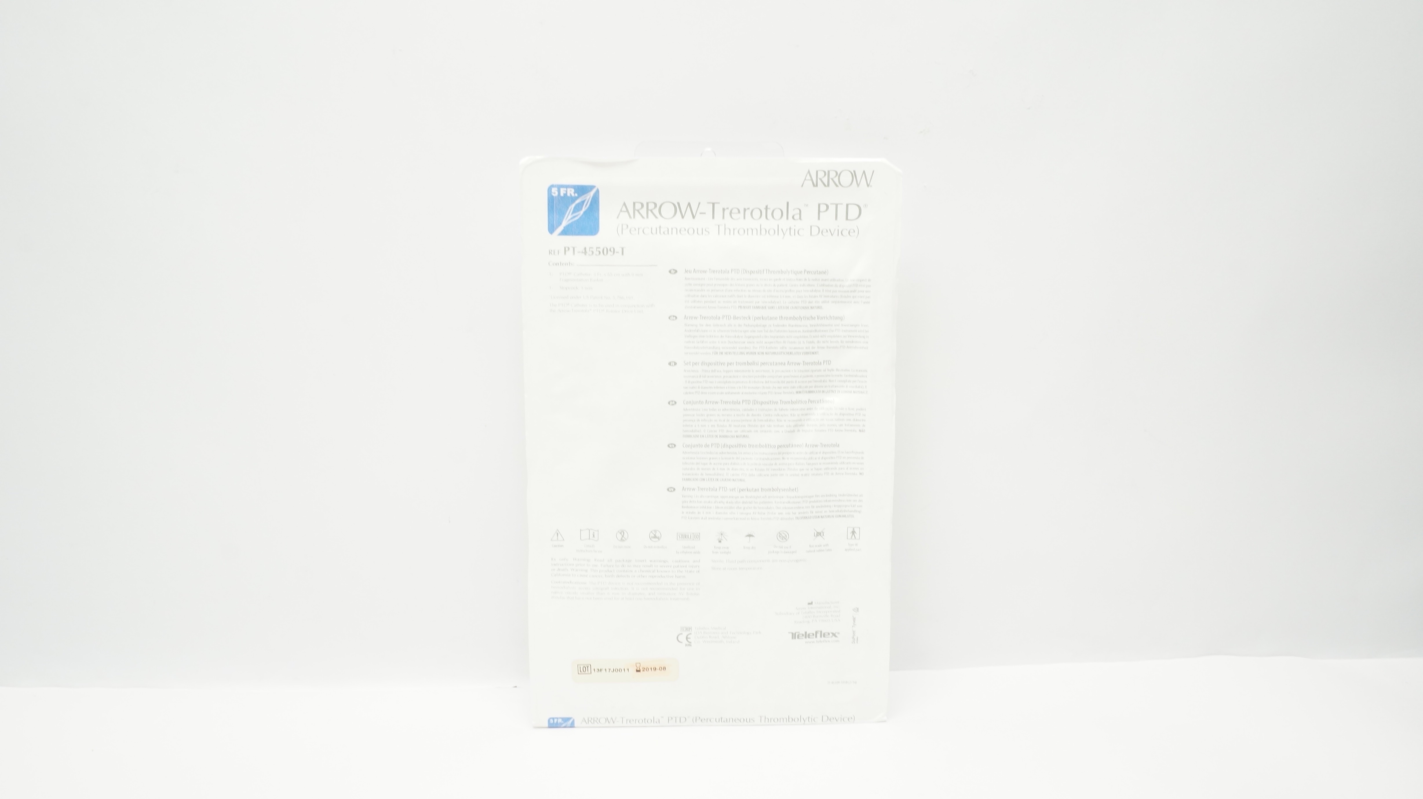 Teleflex PT-45509-T Arrow Percutaneous Thrombolytic Device 5Fr x 65cm x 9mm (x)