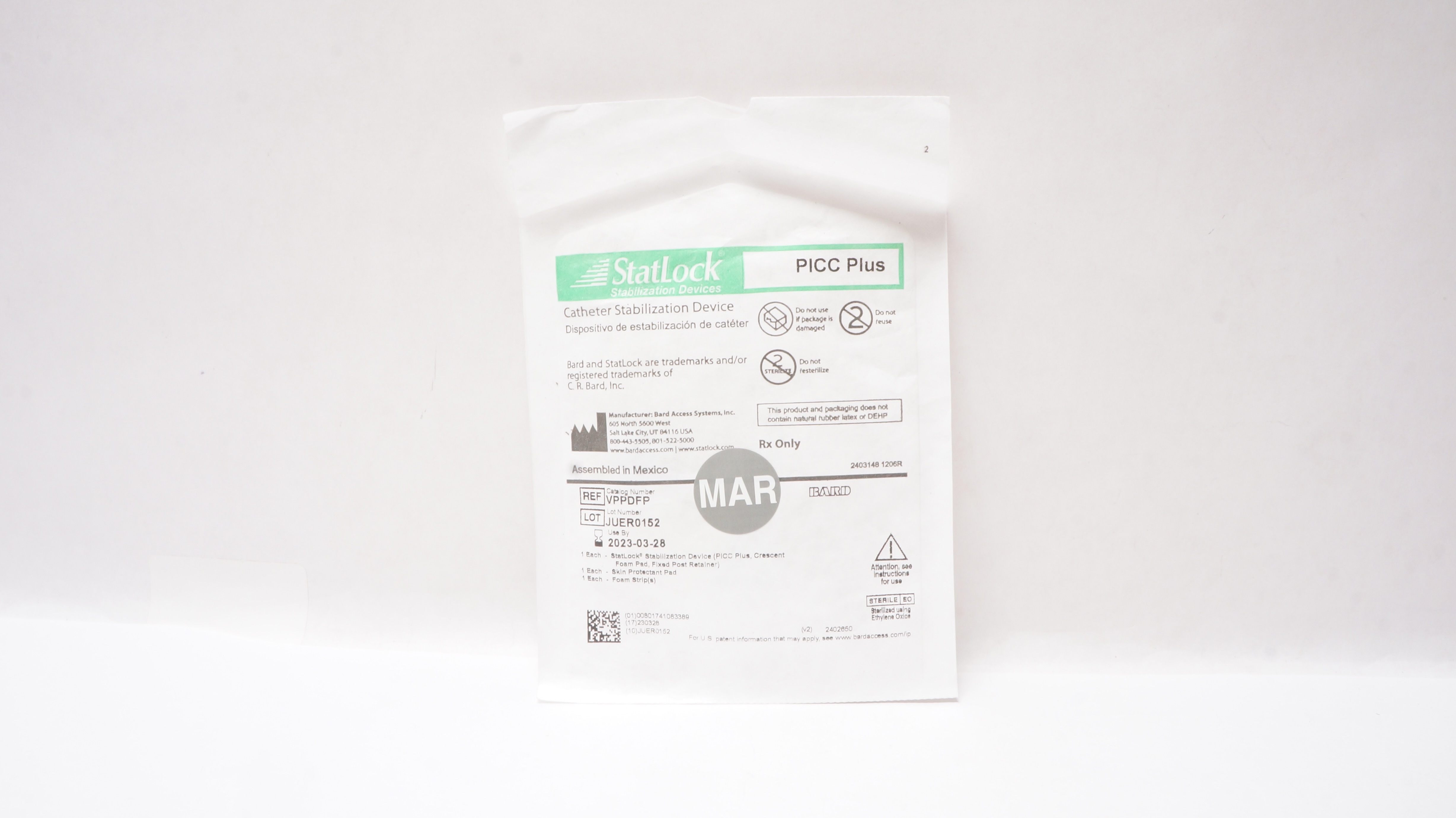 Bard VPPDFP StatLock PICC Plus Cath. Stabilization Device (x)