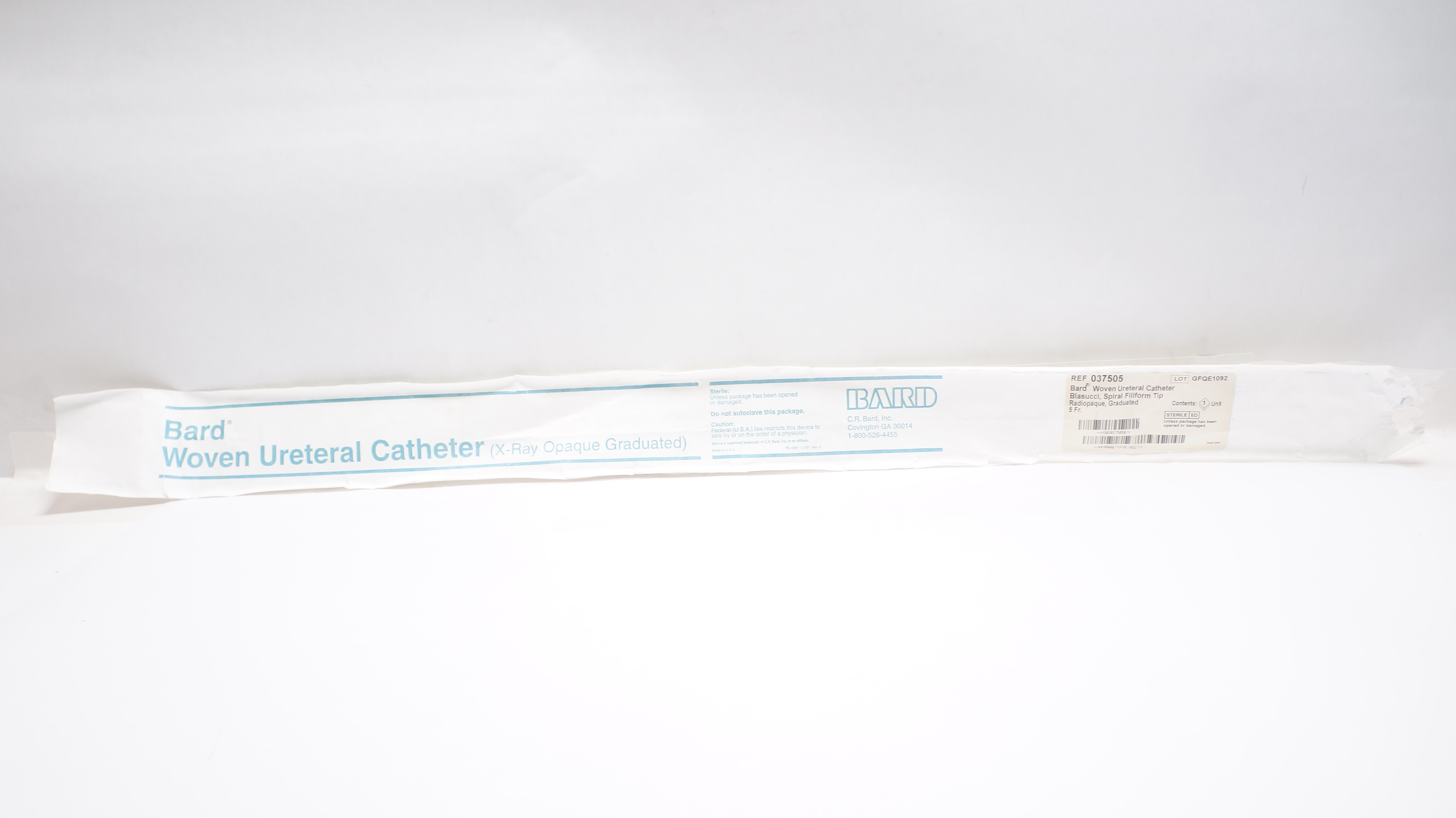 Bard 037505 Woven Ureteral Cath Blasucci, Spiral Filiform Tip, Graduated 5Fr