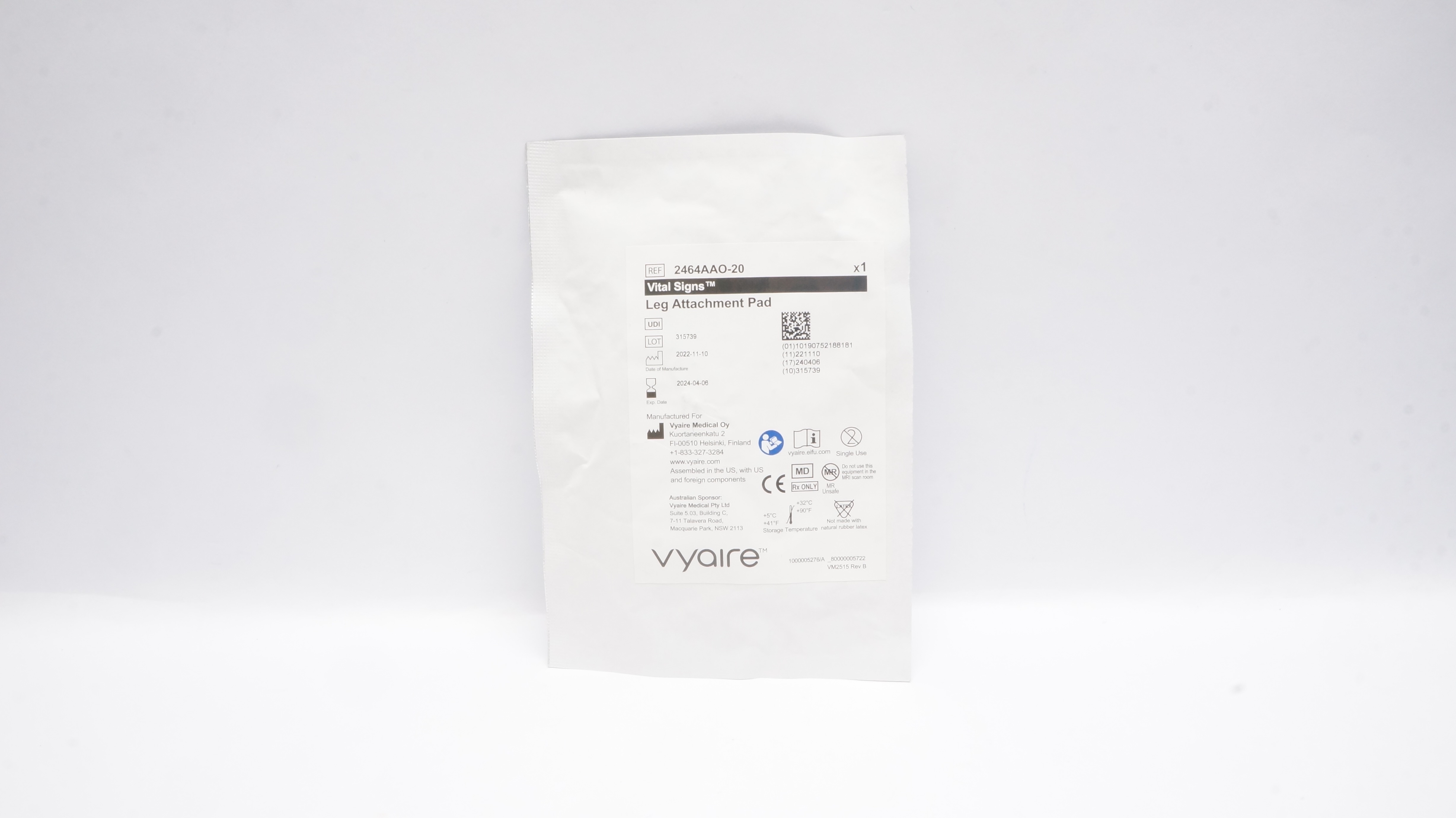 Vyaire 2464AAO-20 Vital Signs Leg Attachment Pad (x)