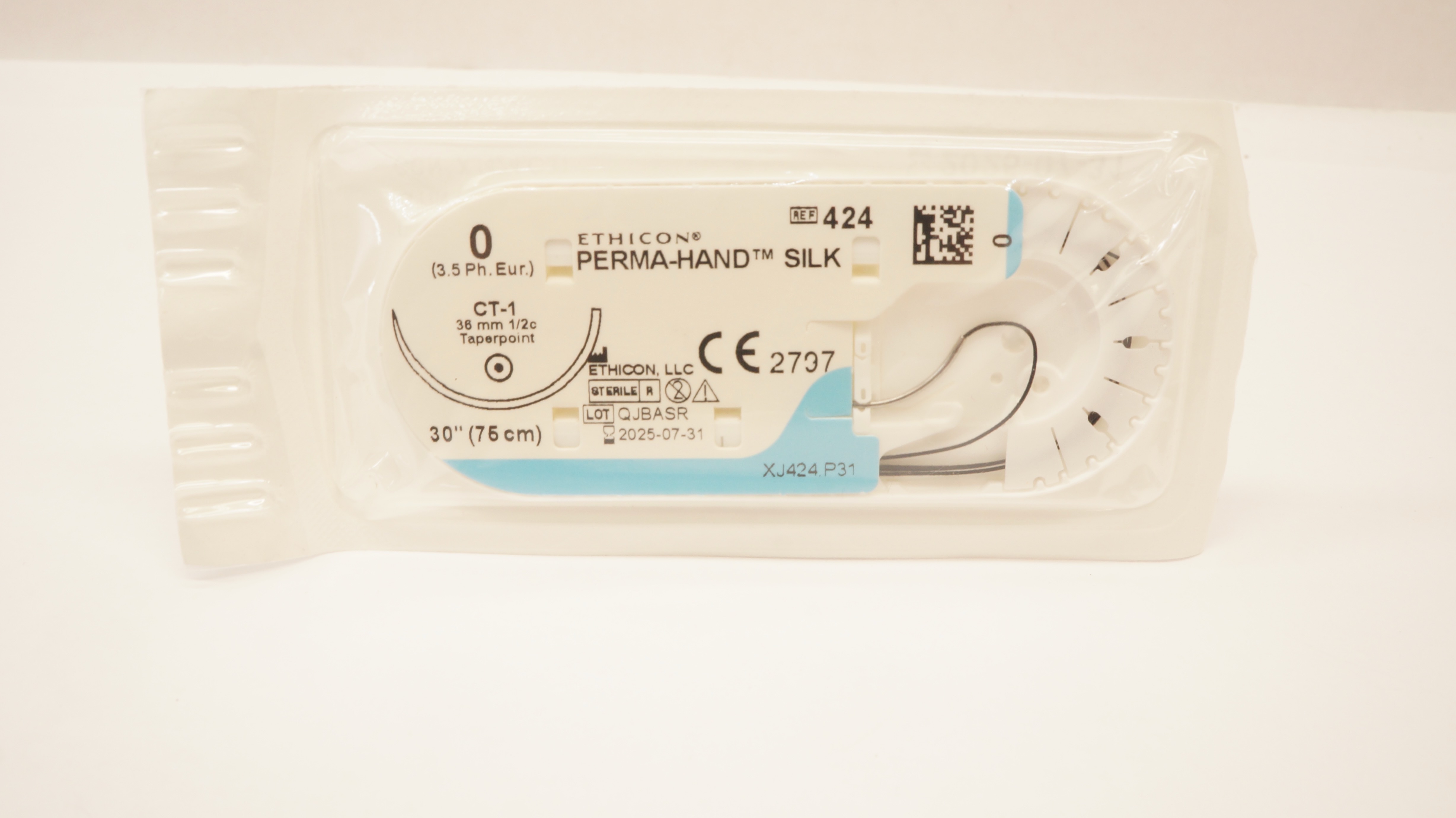 Ethicon 424 0 PERMA-HAND SILK Stre CT-1 36mm 1/2c Taperpoint, 30inch