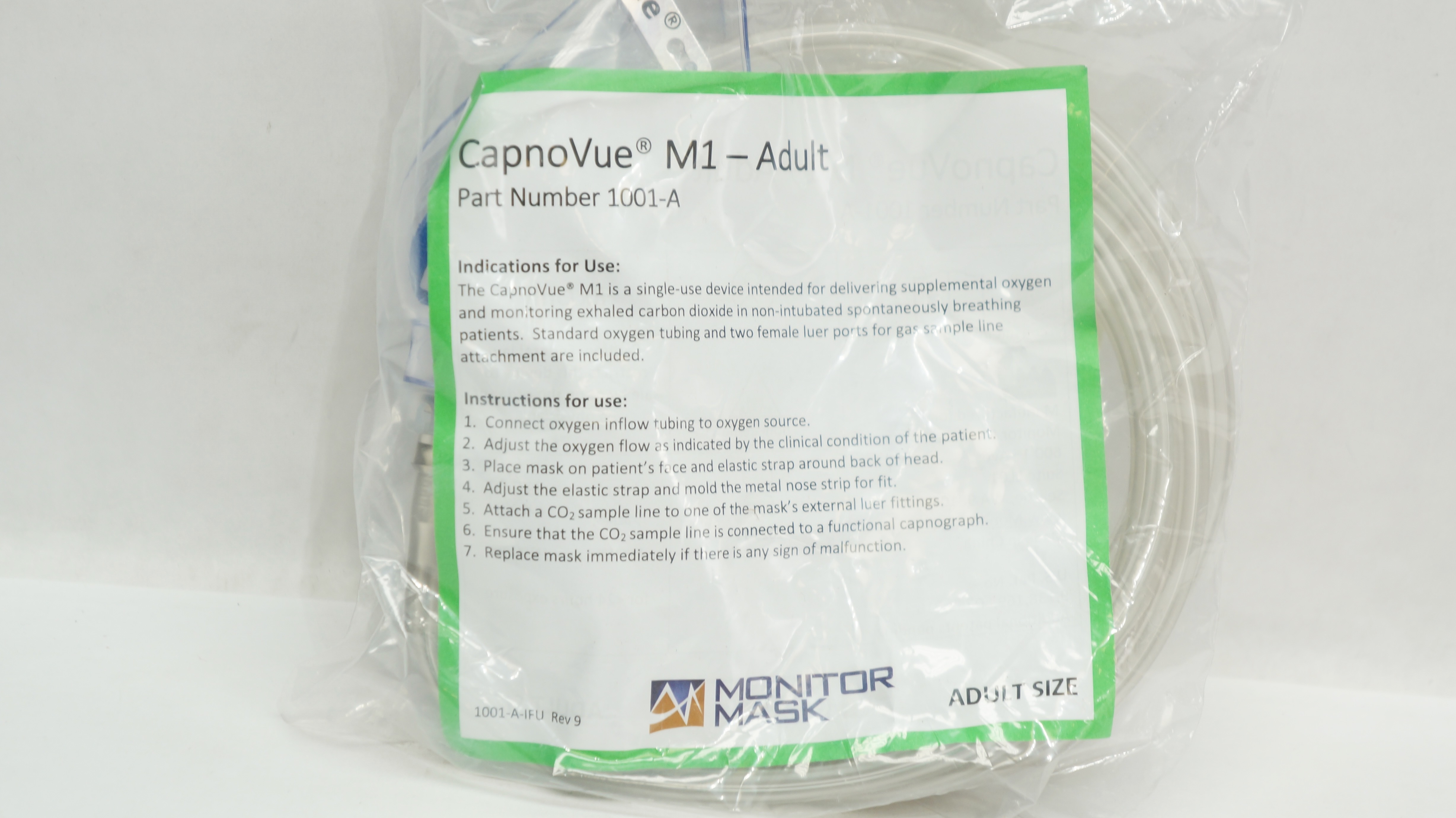 Salter Labs 1001-A CapnoVue M1-Adult Size Monitor Face Mask