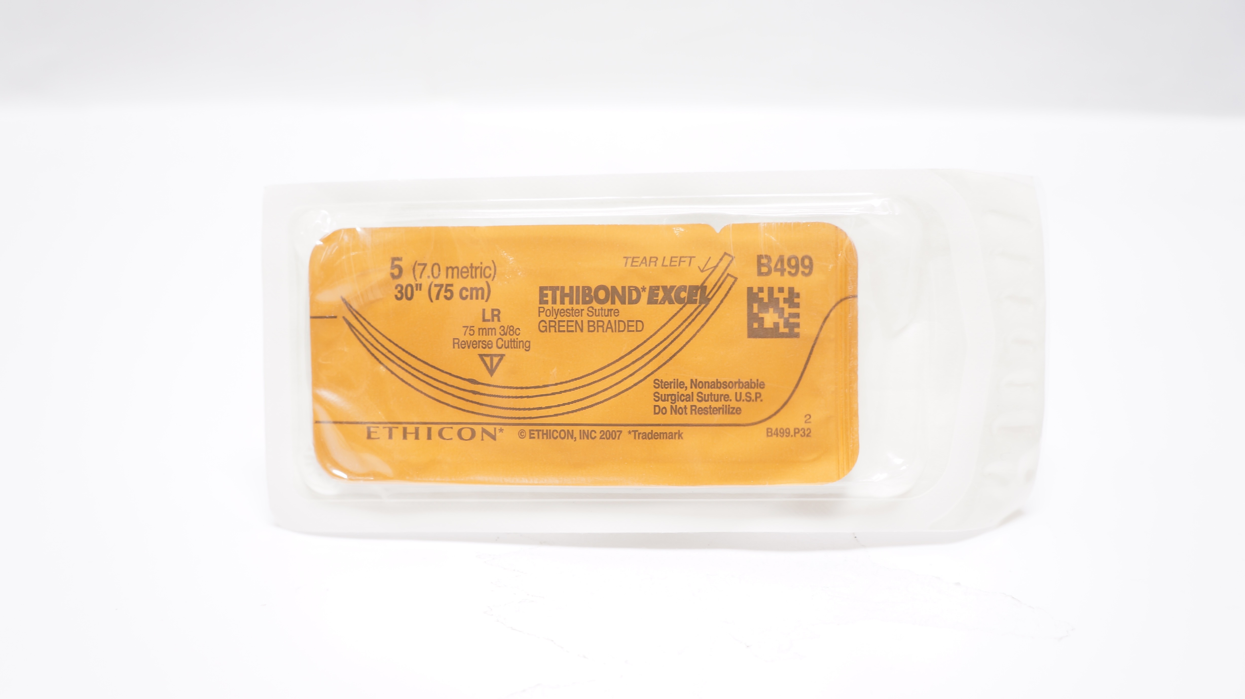 Ethicon B499 5 Ethibond Excel, LR, 75mm 3/8c Reverse Cutting, 30inch (x)