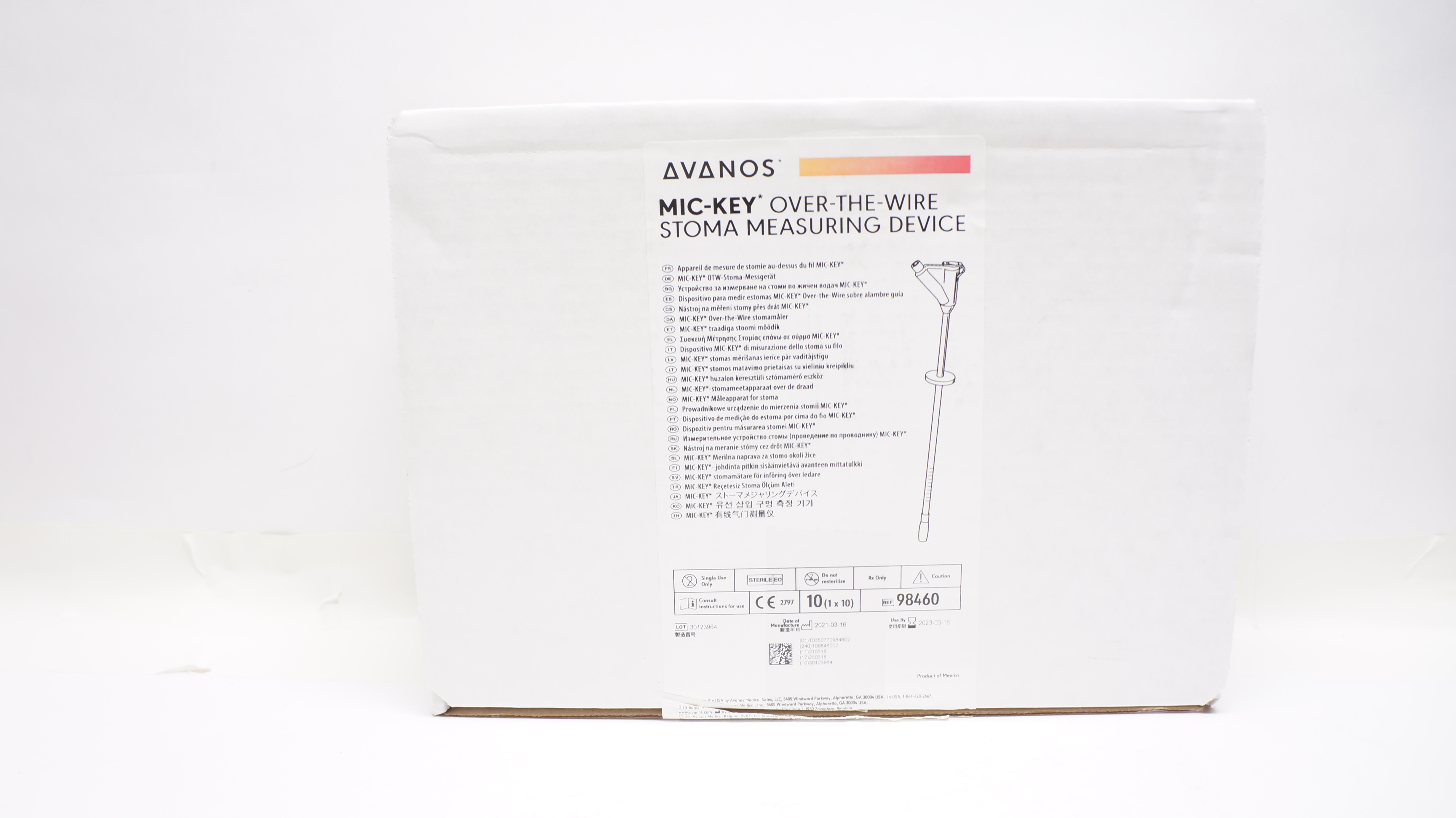 Avanos 98460 Mic-Key Over-The-Wire Stoma Measuring Device (x) - Box of 10