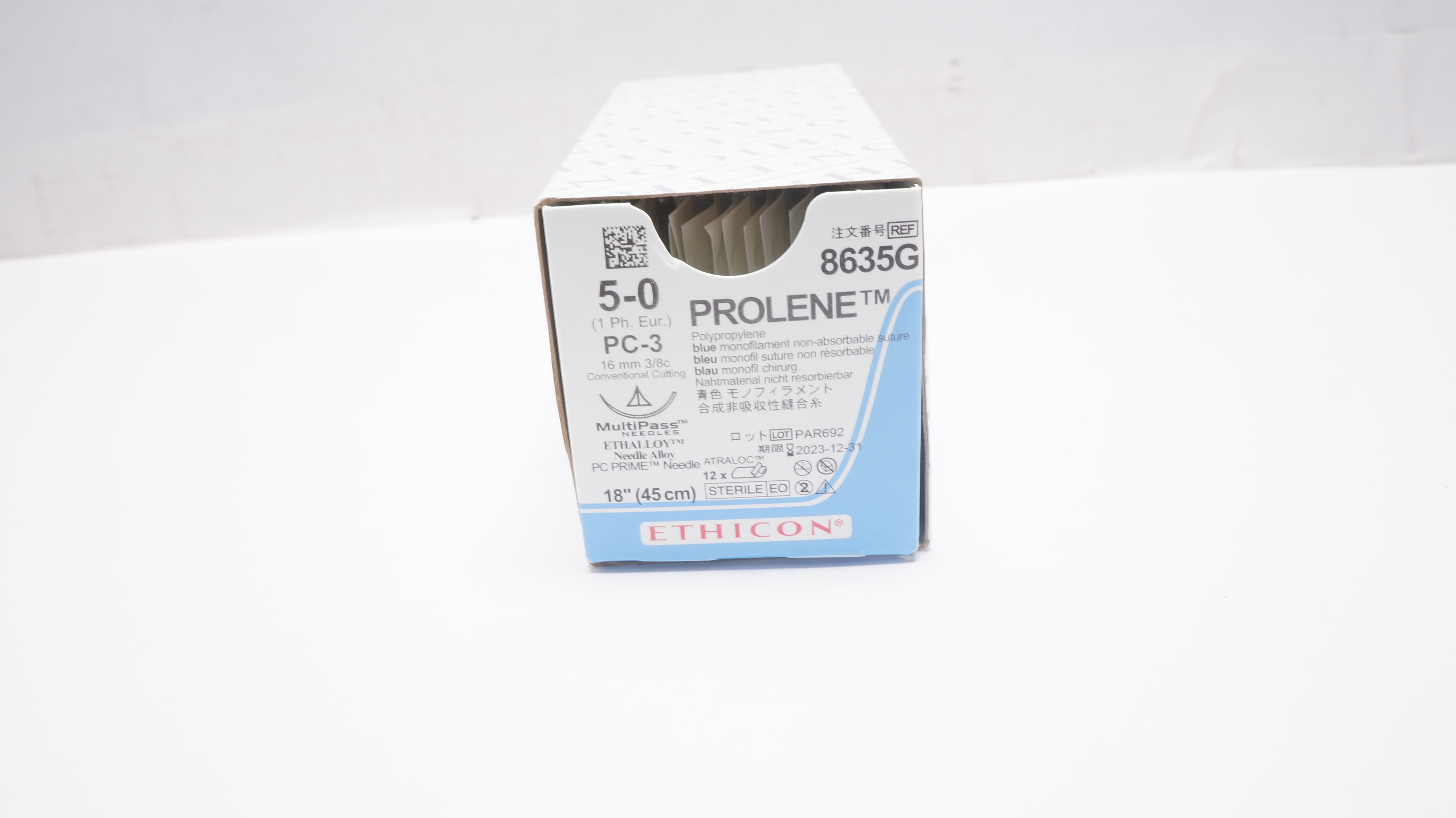 Ethicon 8635G 5-0 PROLENE PC-3 16mm 3/8c Conventional Cutting 18inch(x)-Box of 12