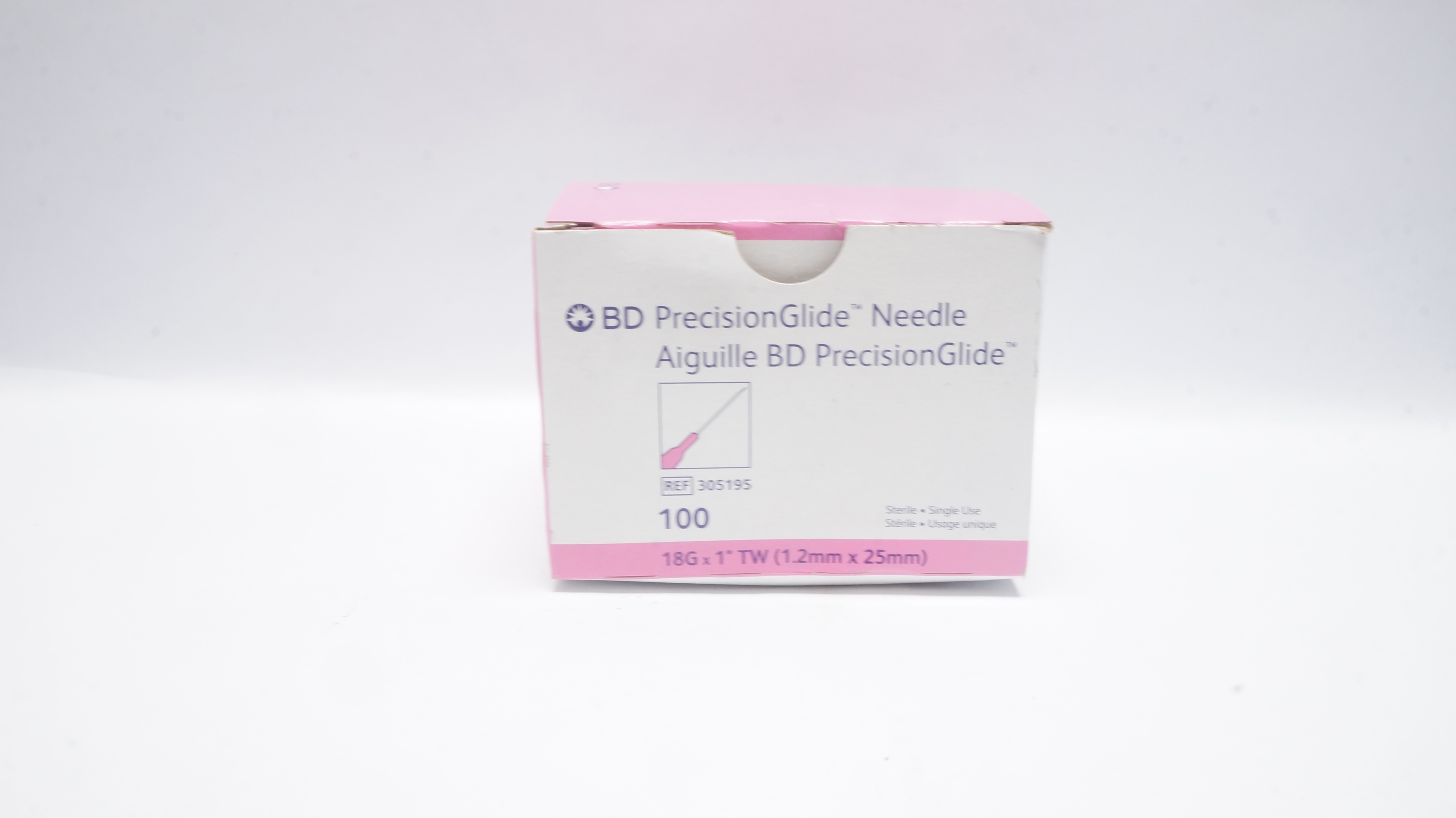 BD 305195 Precision Glide Ndle 18G x 1inch - Box of 100