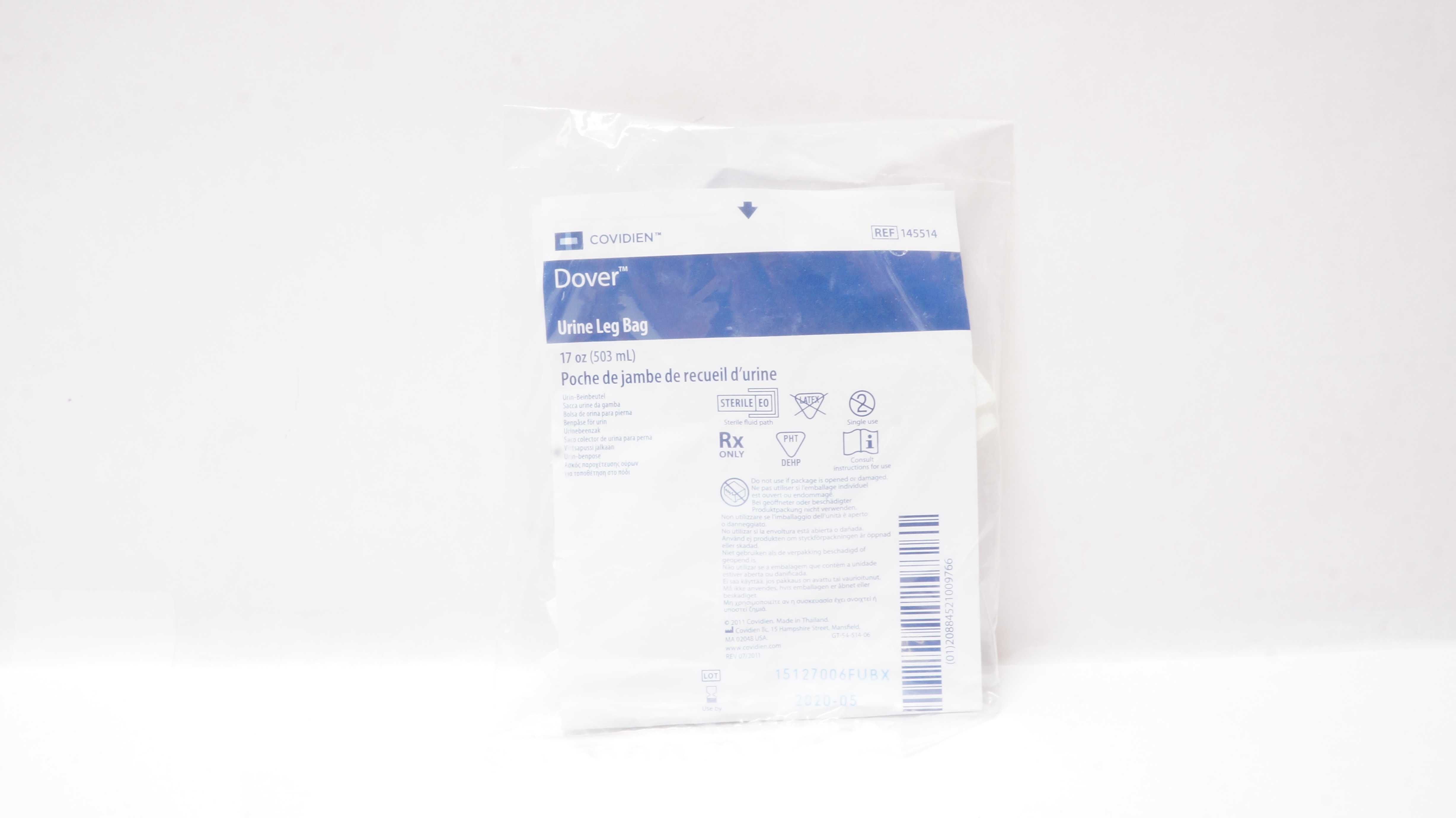 Covidien 145514 Dover Urine Leg Bag 17oz (x)