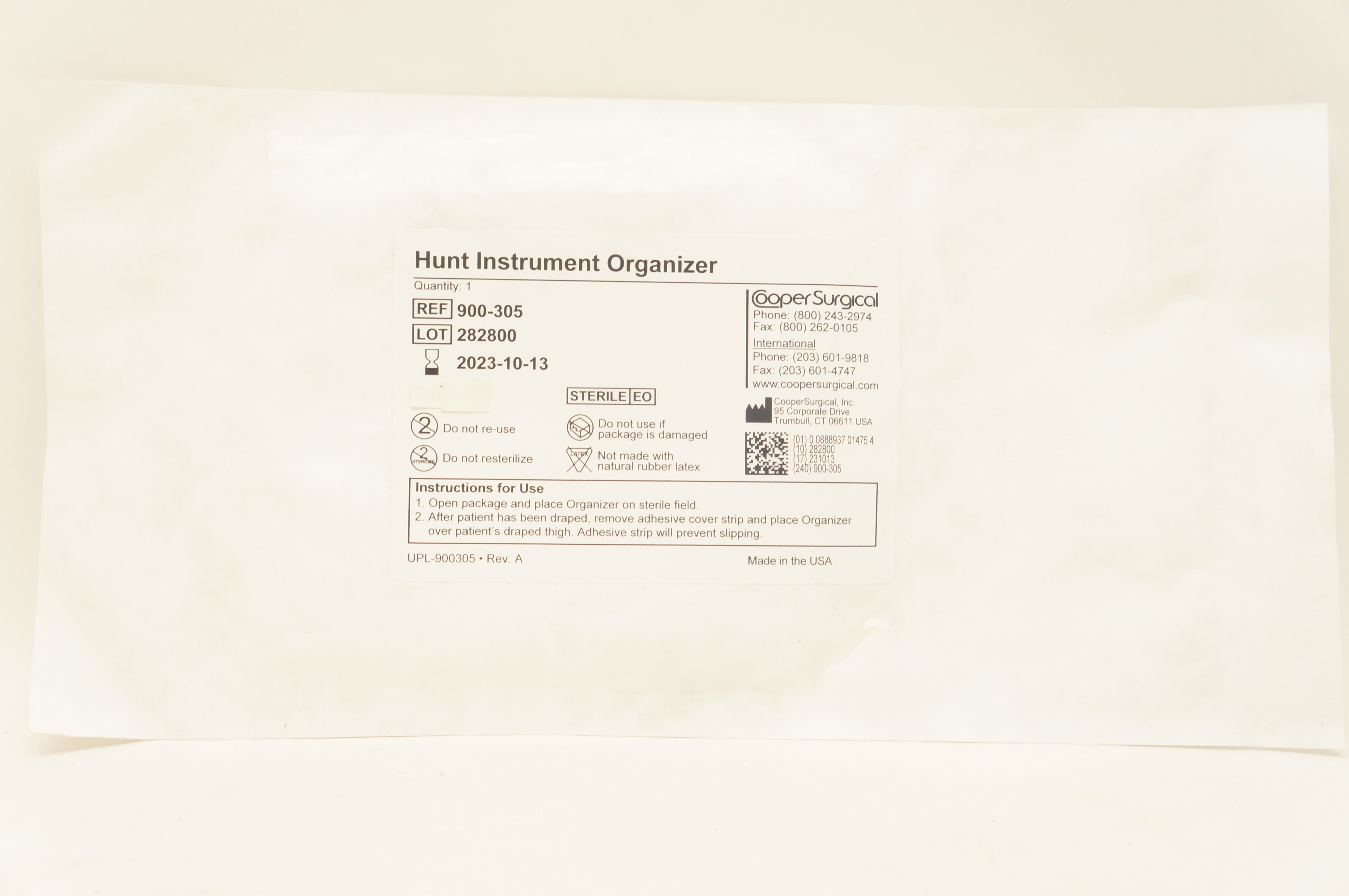 Cooper Surgical 900-305 Hunt Instrument Organizer