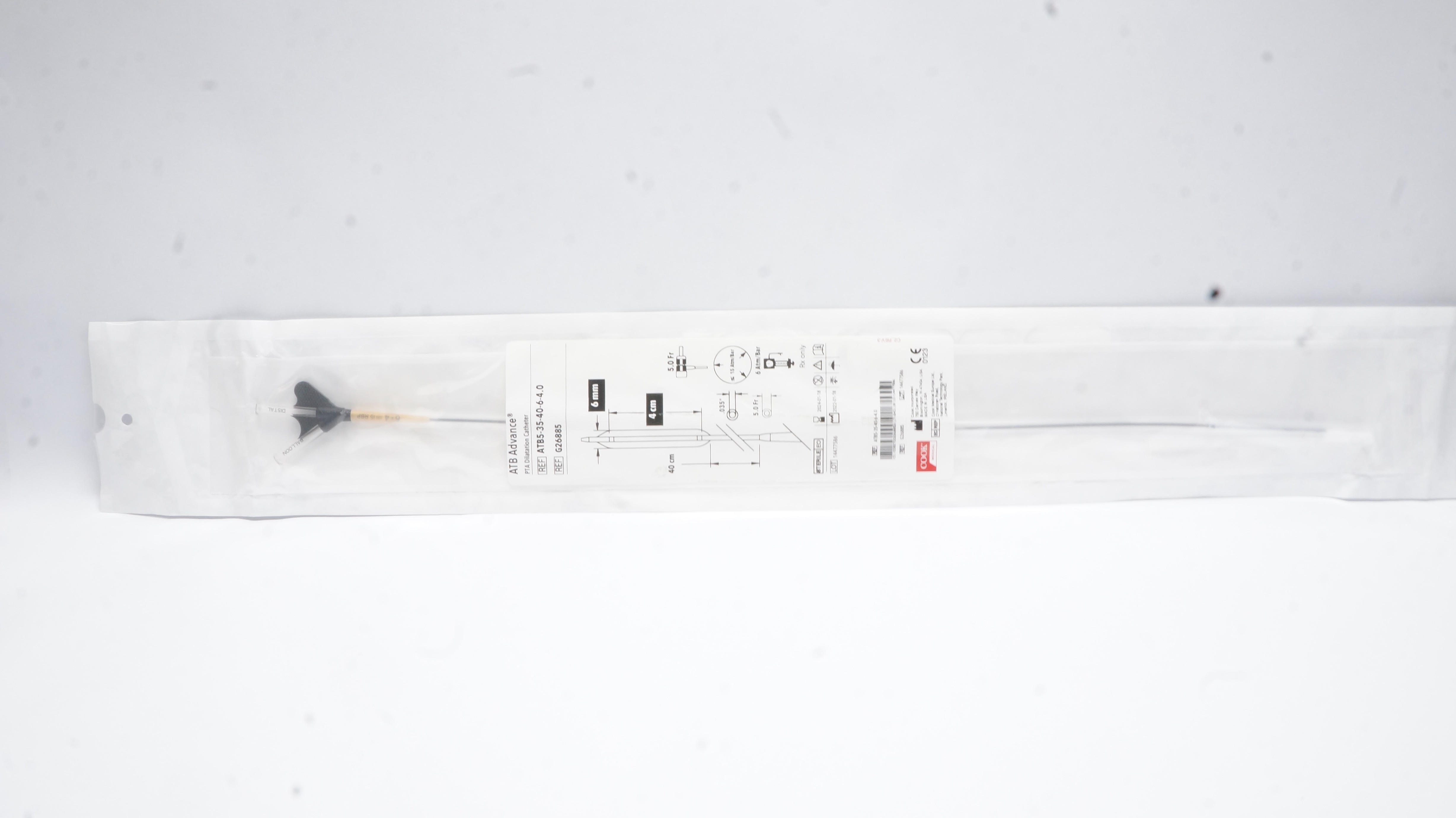 Cook Medical G26885 ATB Advance PTA Dilatation Cath. 6mm x 4cm x 40cm,5Fr (x)