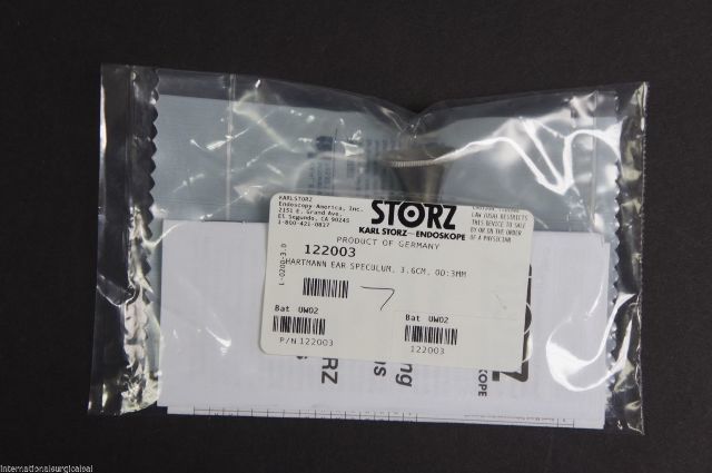Karl Storz 122003 Hartmann Ear Speculum 3.6cm OD 3mm