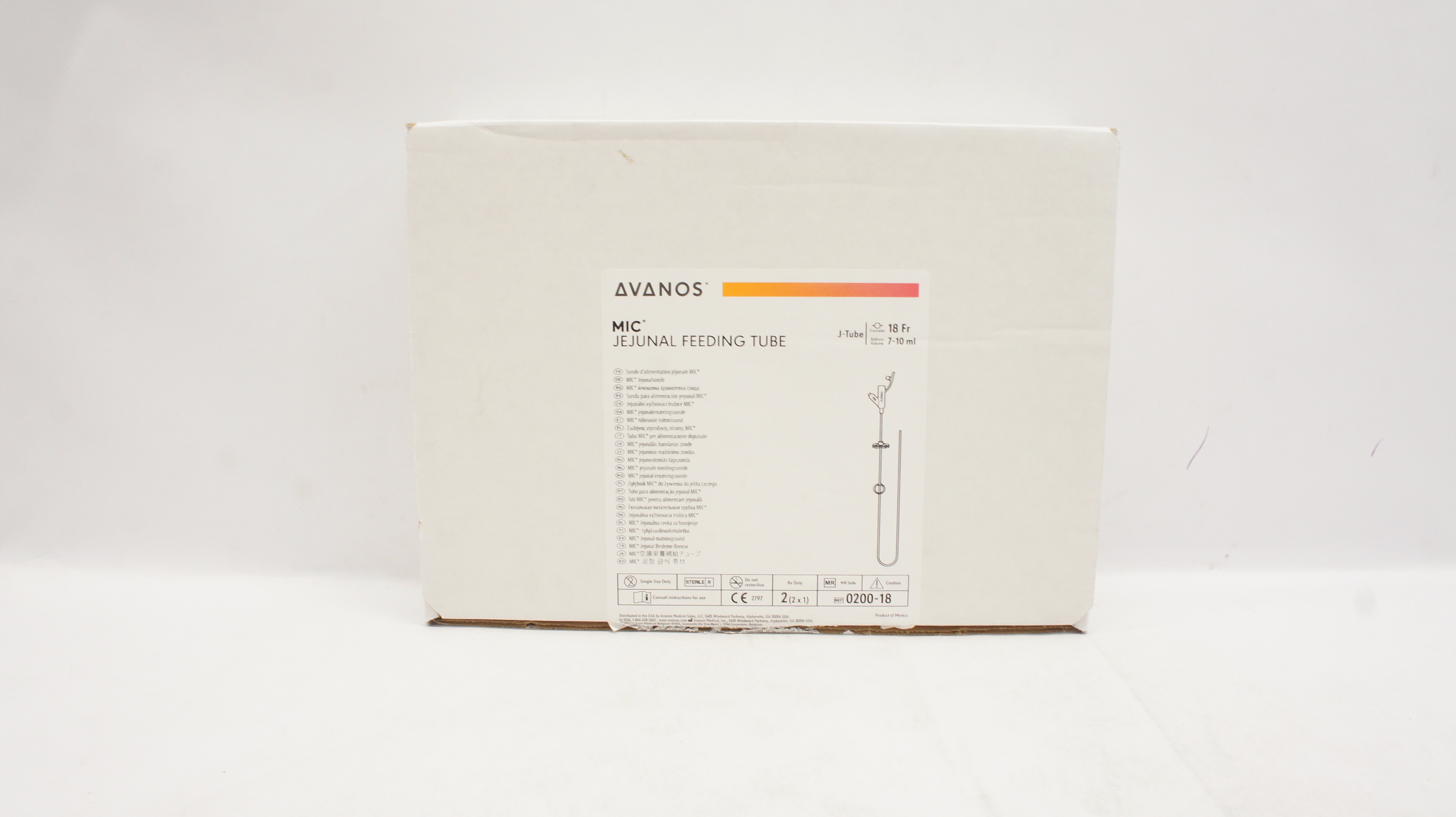 Avanos 0200-18 Jejunal Feeding Tube, J-Tube 18Fr x 7-10 ml (x)